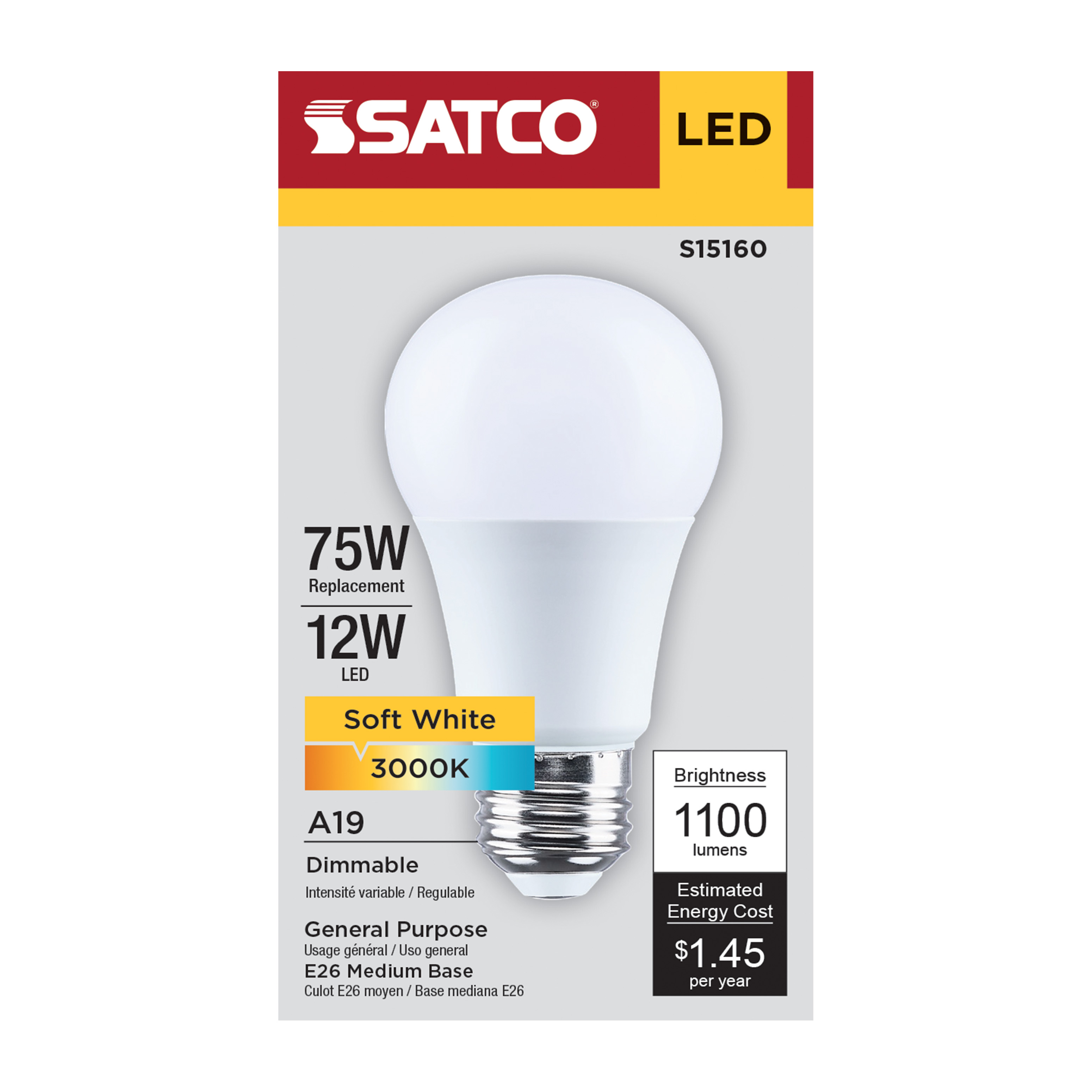 12A19L/830/E26/P/D/1PK - S15160