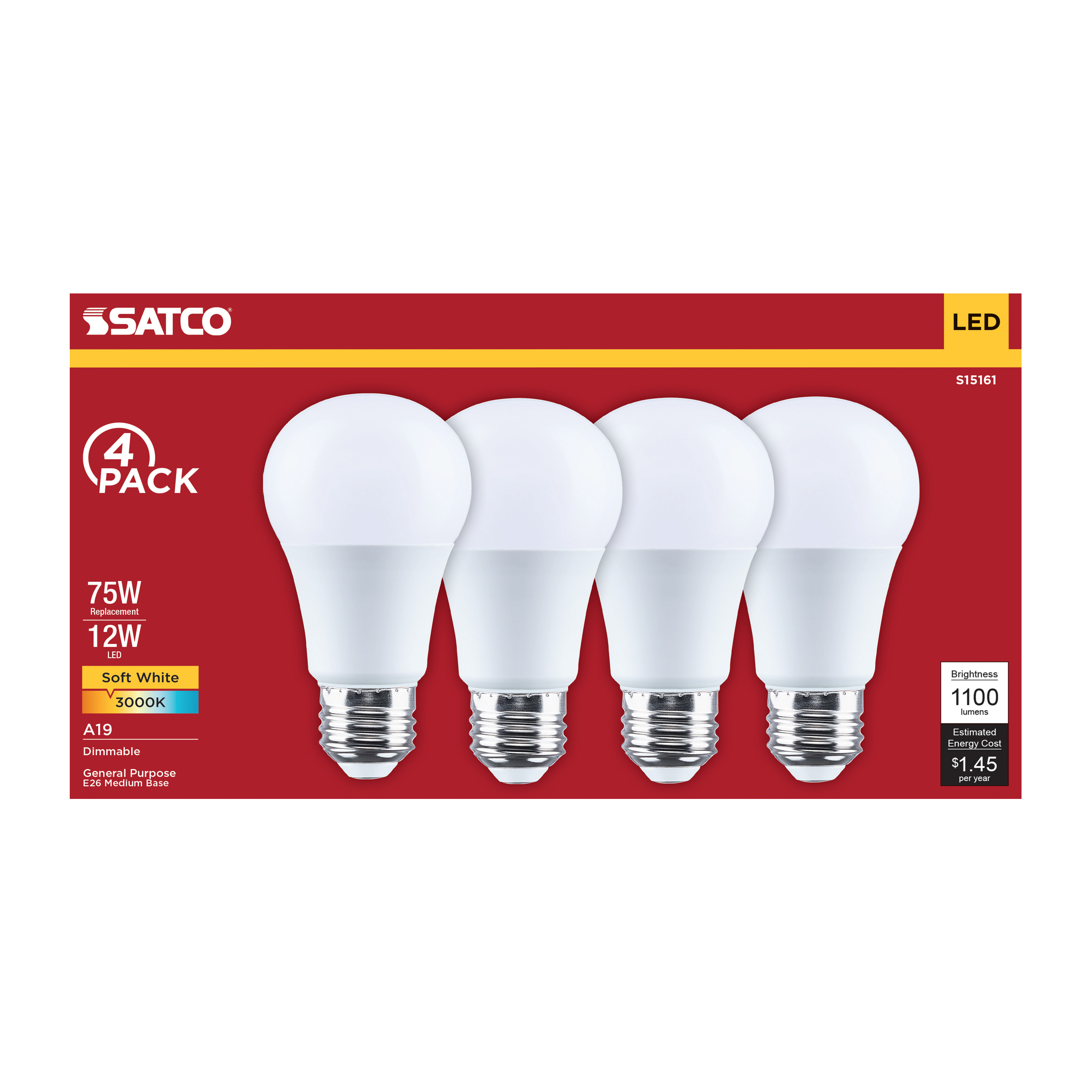 12A19L/830/E26/P/D/4PK - S15161