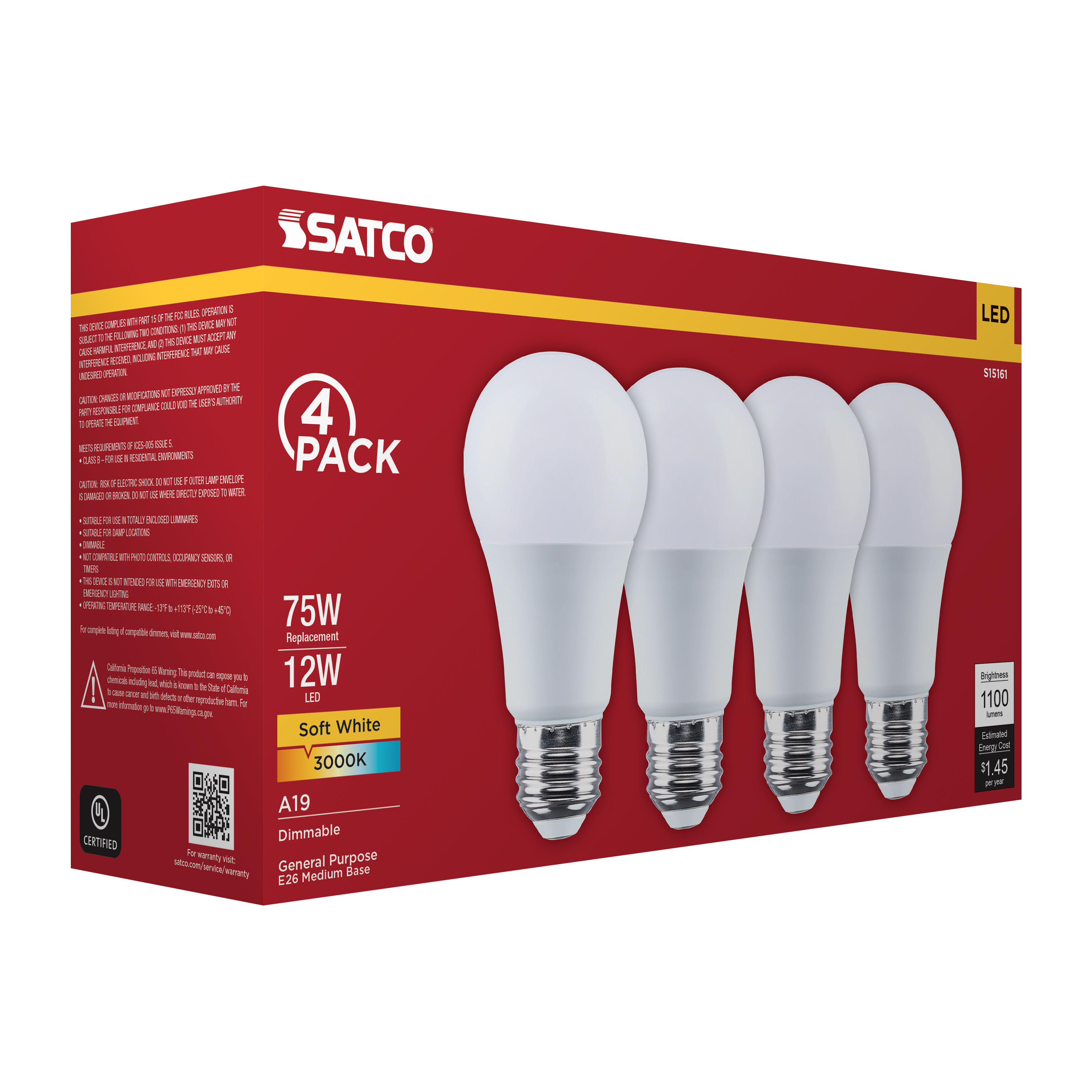 12A19L/830/E26/P/D/4PK - S15161