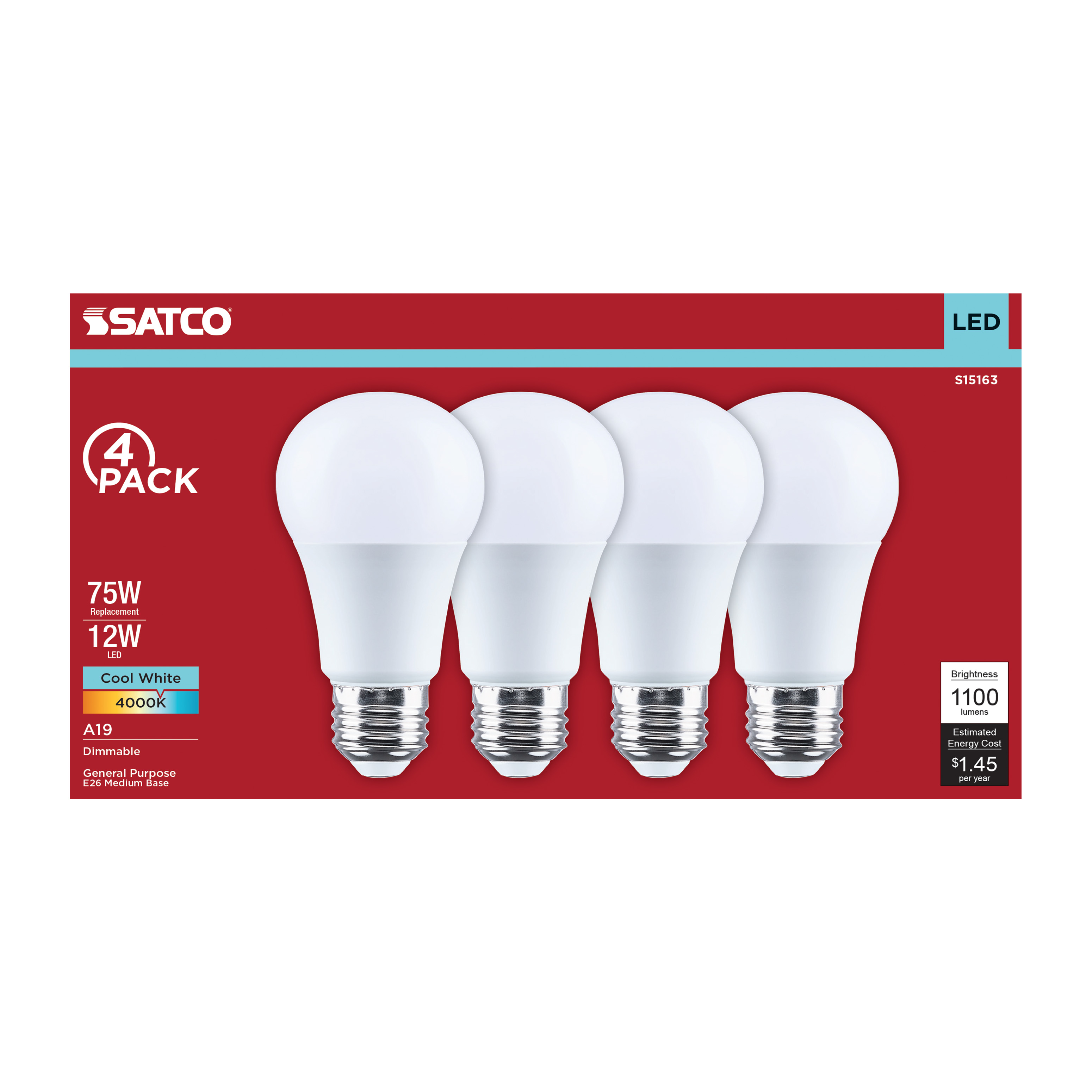 12A19L/840/E26/P/D/4PK - S15163