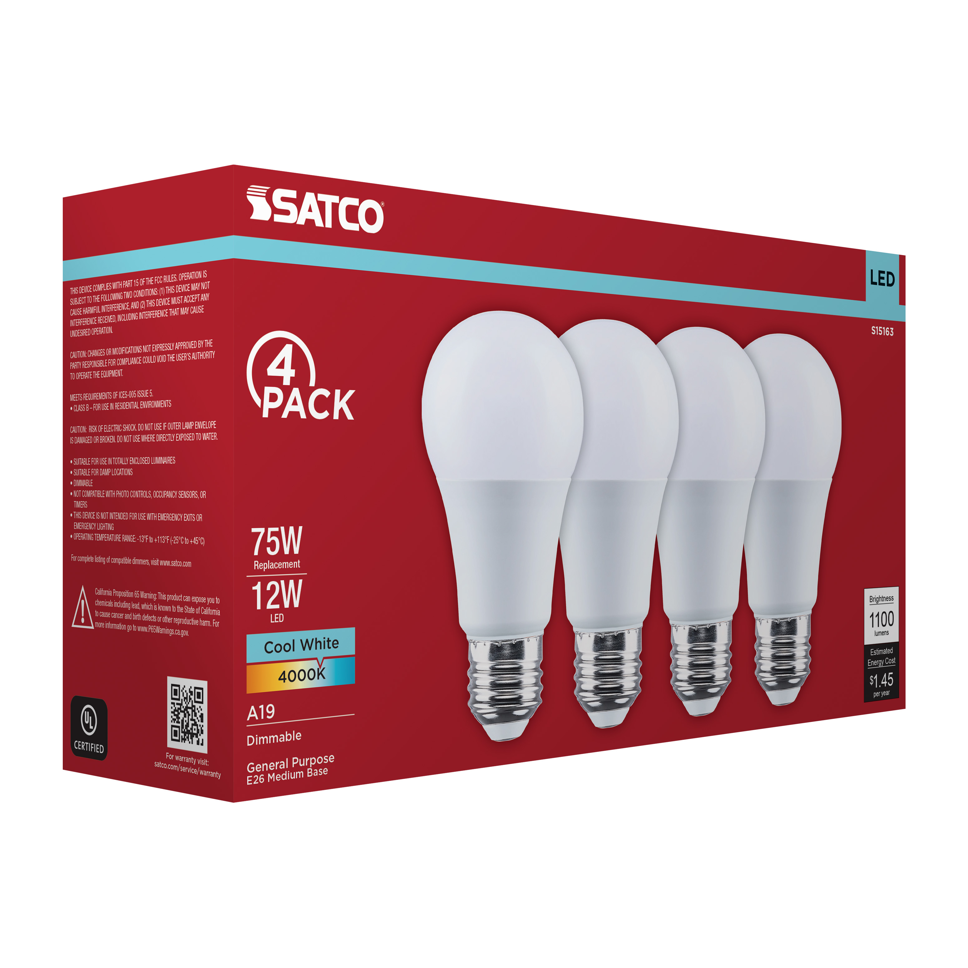 12A19L/840/E26/P/D/4PK - S15163