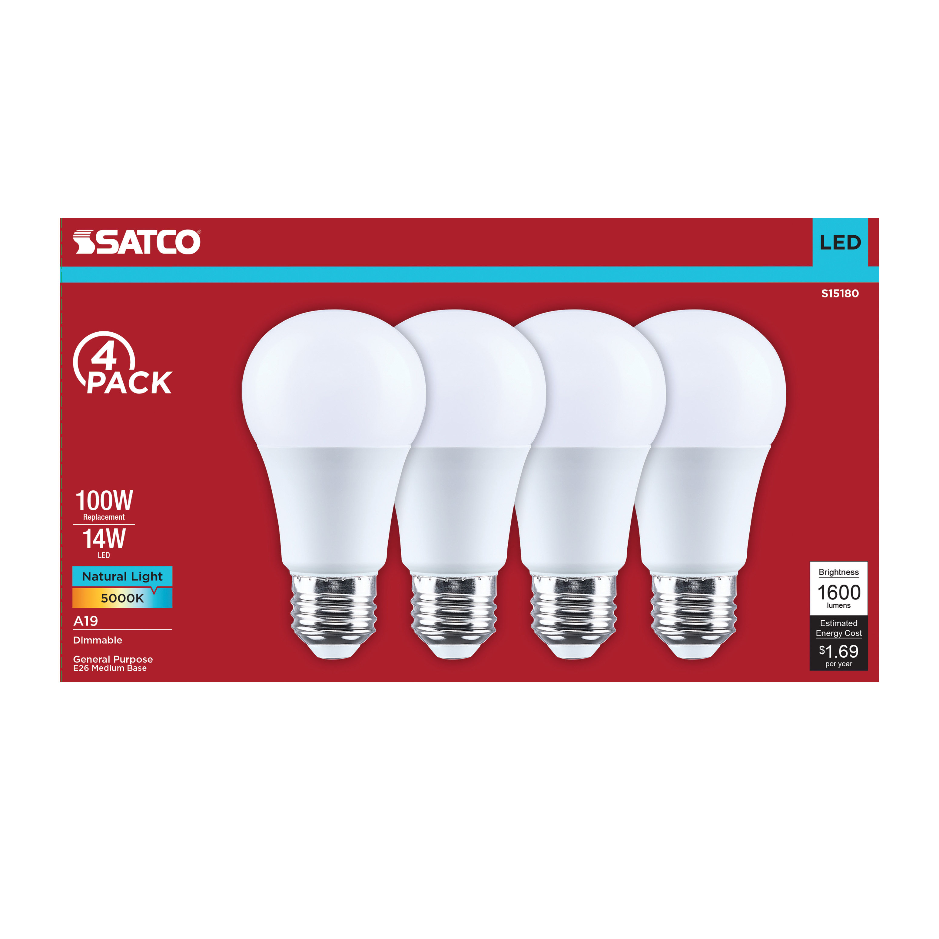 14A19L/850/E26/P/D/4PK - S15180