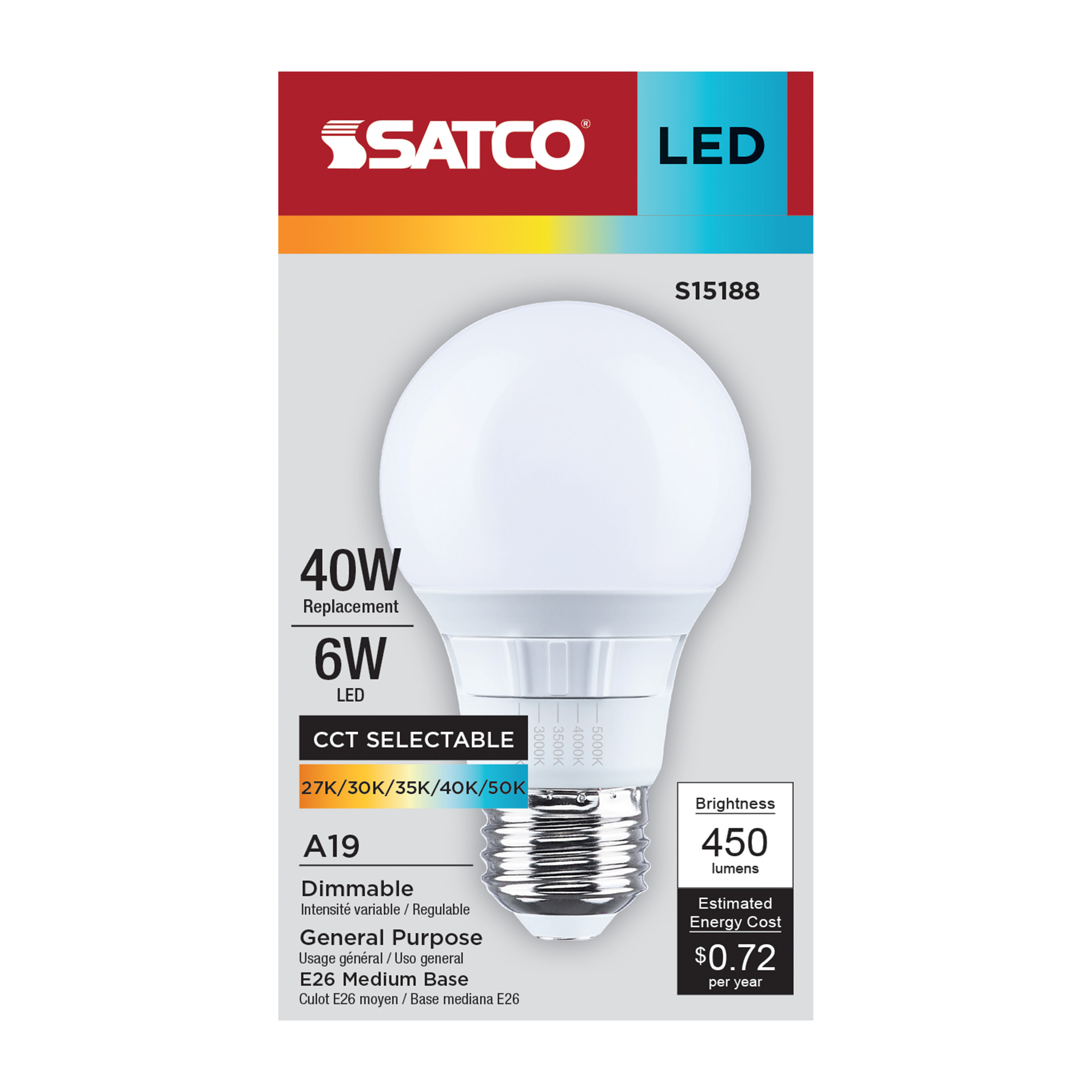 6A19L/8CCT5/E26/P/D/1PK - S15188