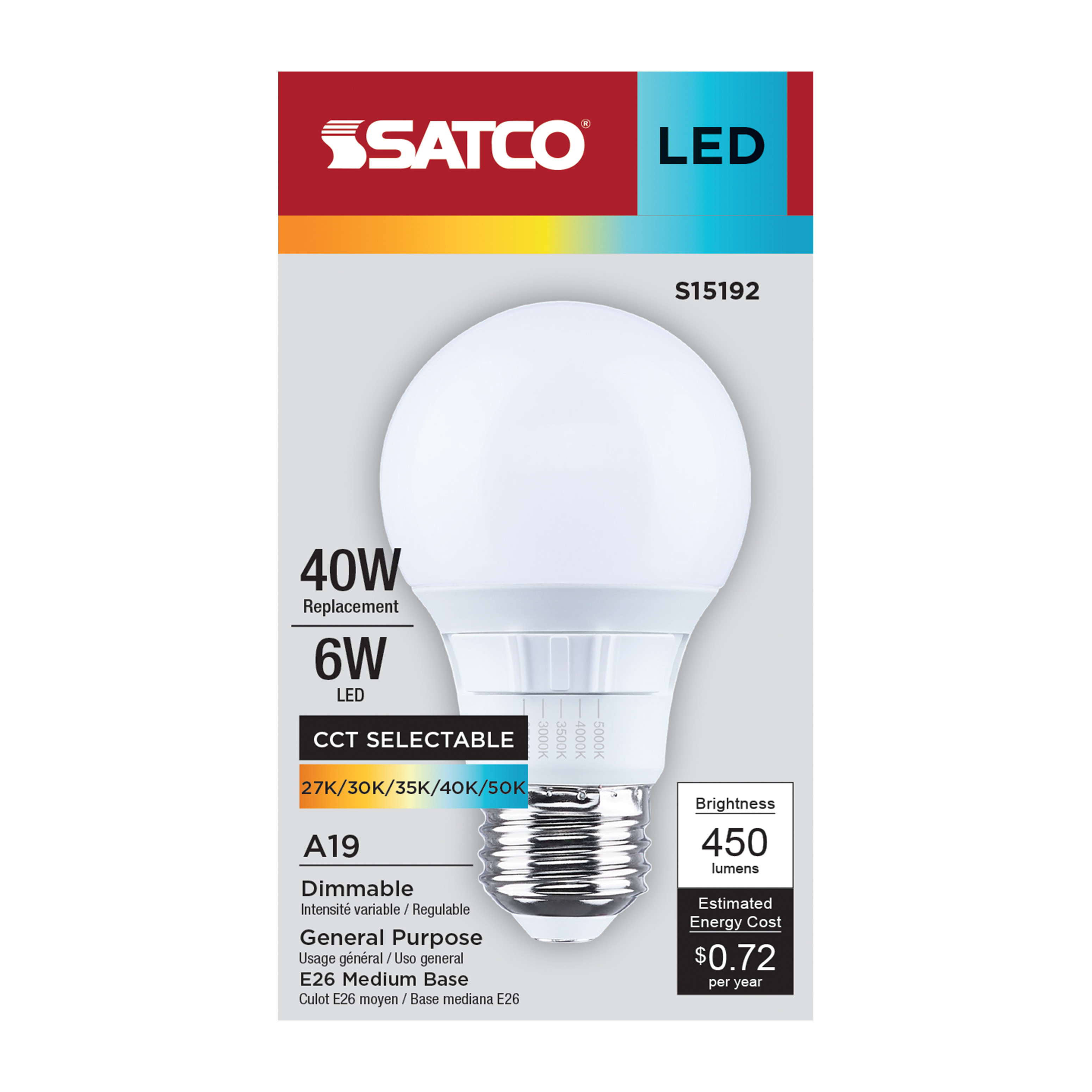 6A19L/9CCT5/E26/P/D/1PK - S15192