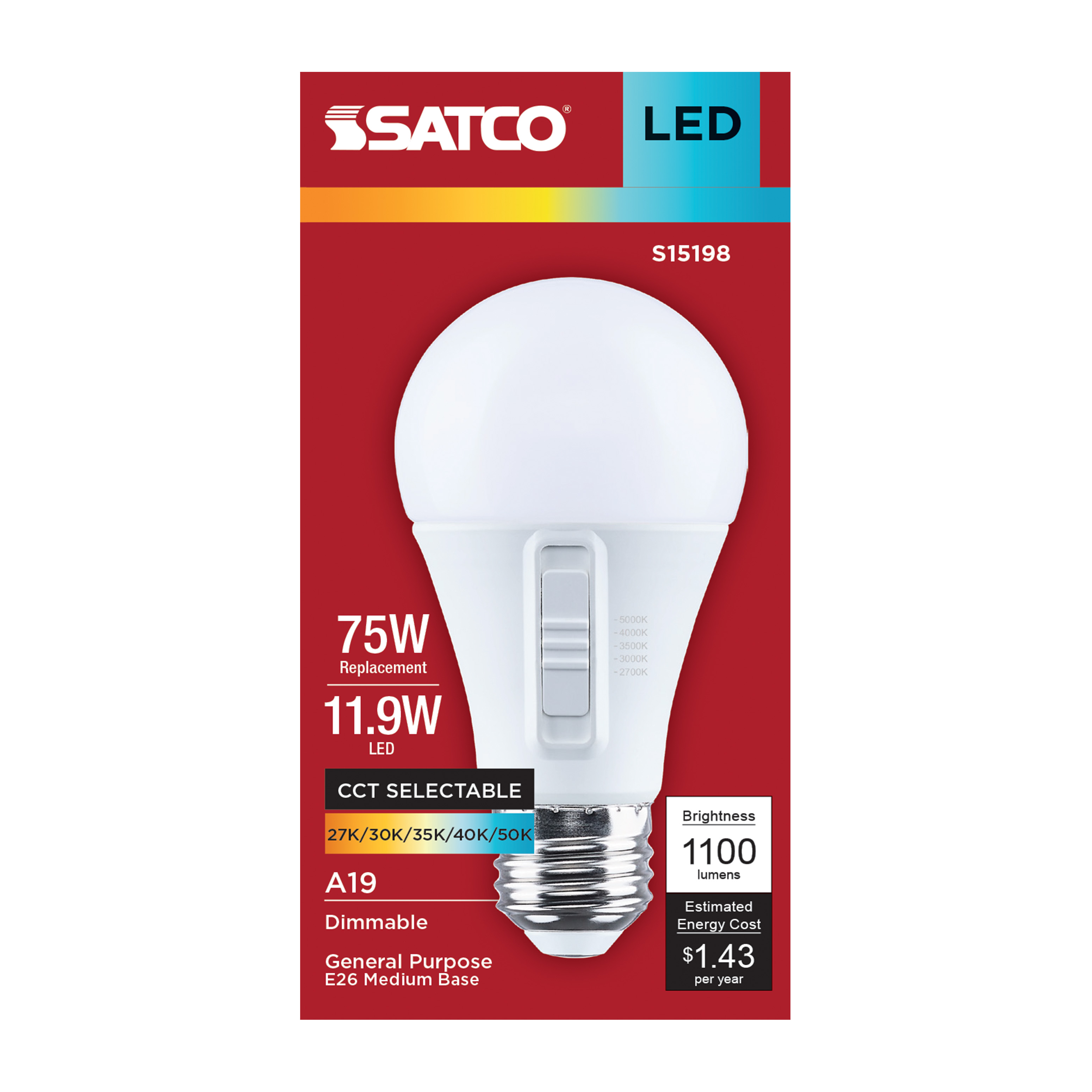11.9A19L/9CCT5/E26/P/D/1PK - S15198