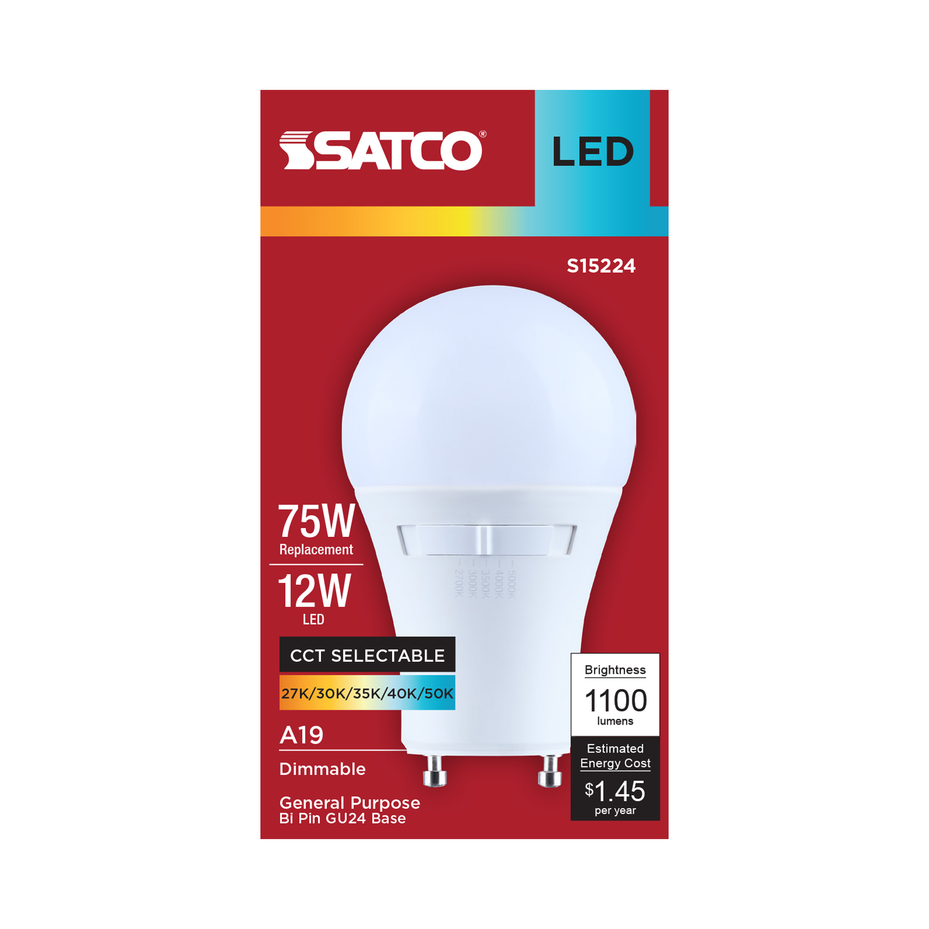 12A19L/9CCT5/GU24/P/D/1PK - S15224
