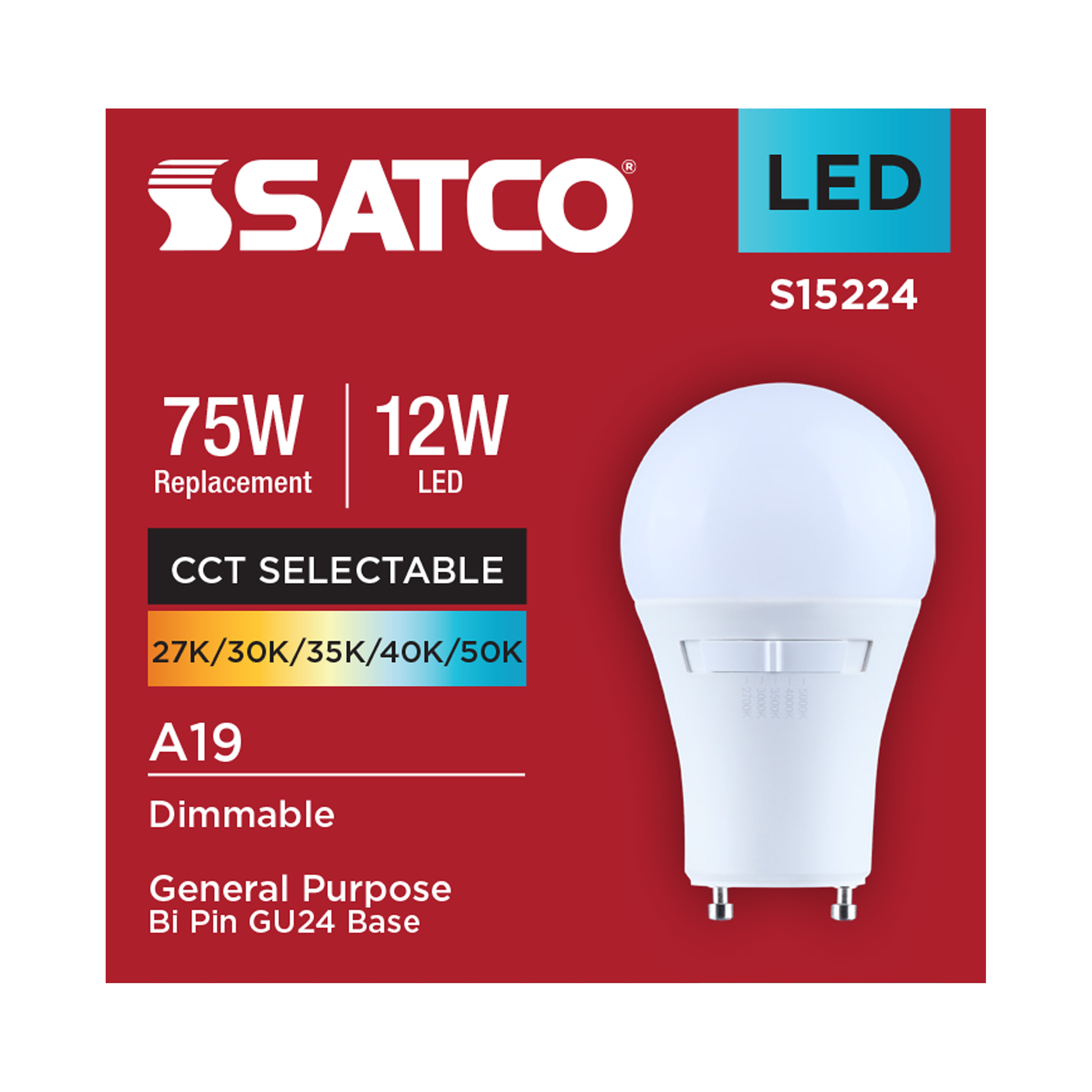 12A19L/9CCT5/GU24/P/D/1PK - S15224