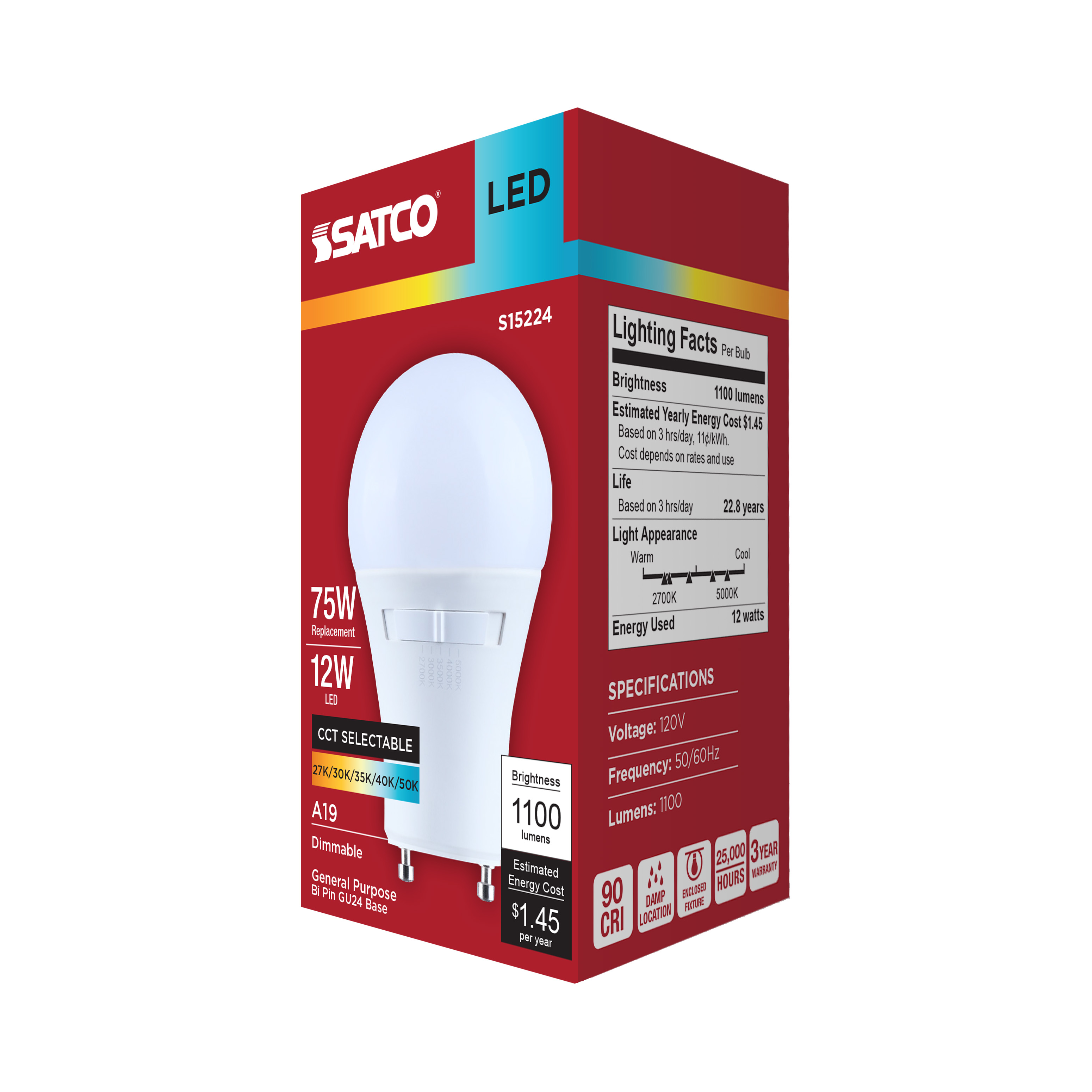 12A19L/9CCT5/GU24/P/D/1PK - S15224