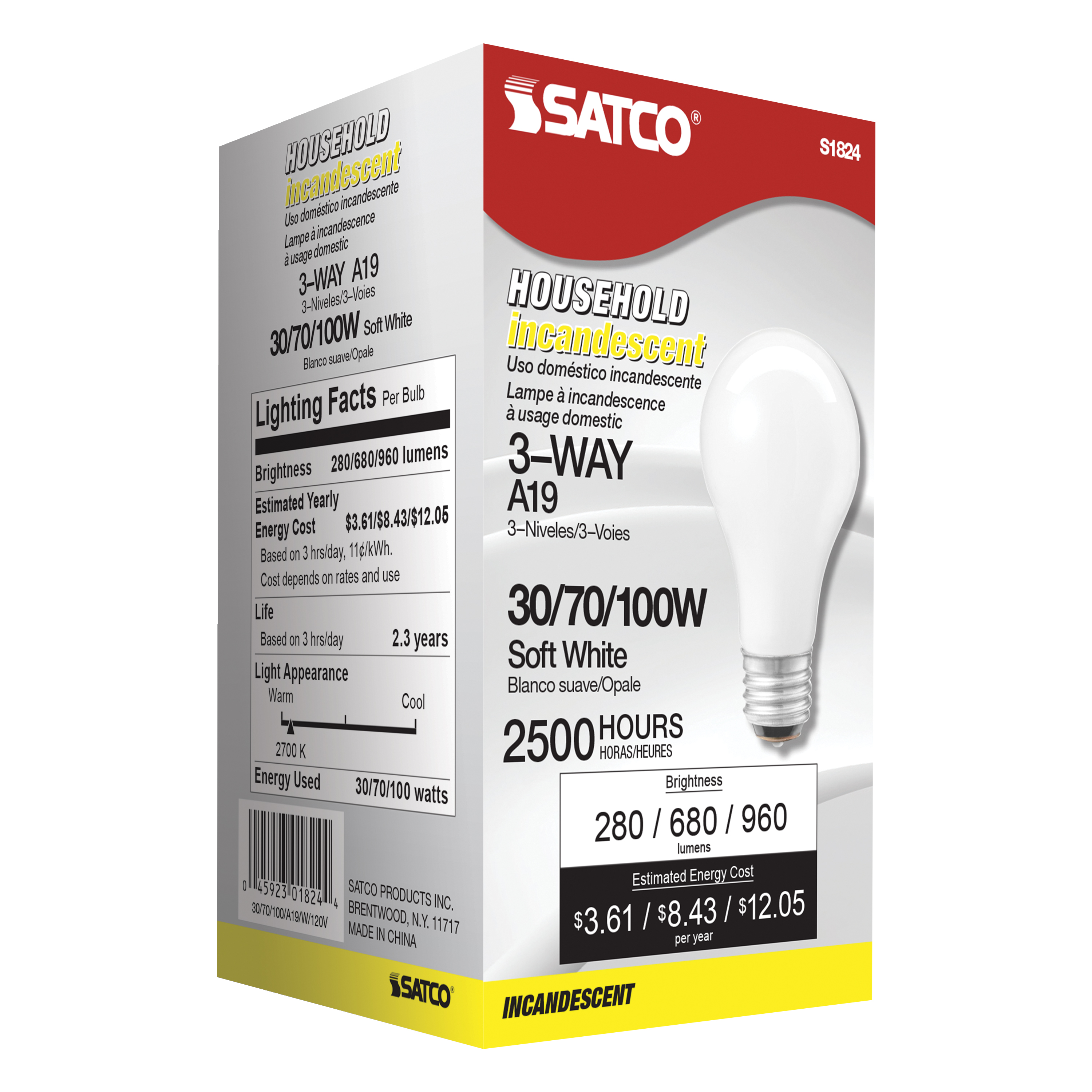 30-70-100W 3-WAY A-19 - S1824