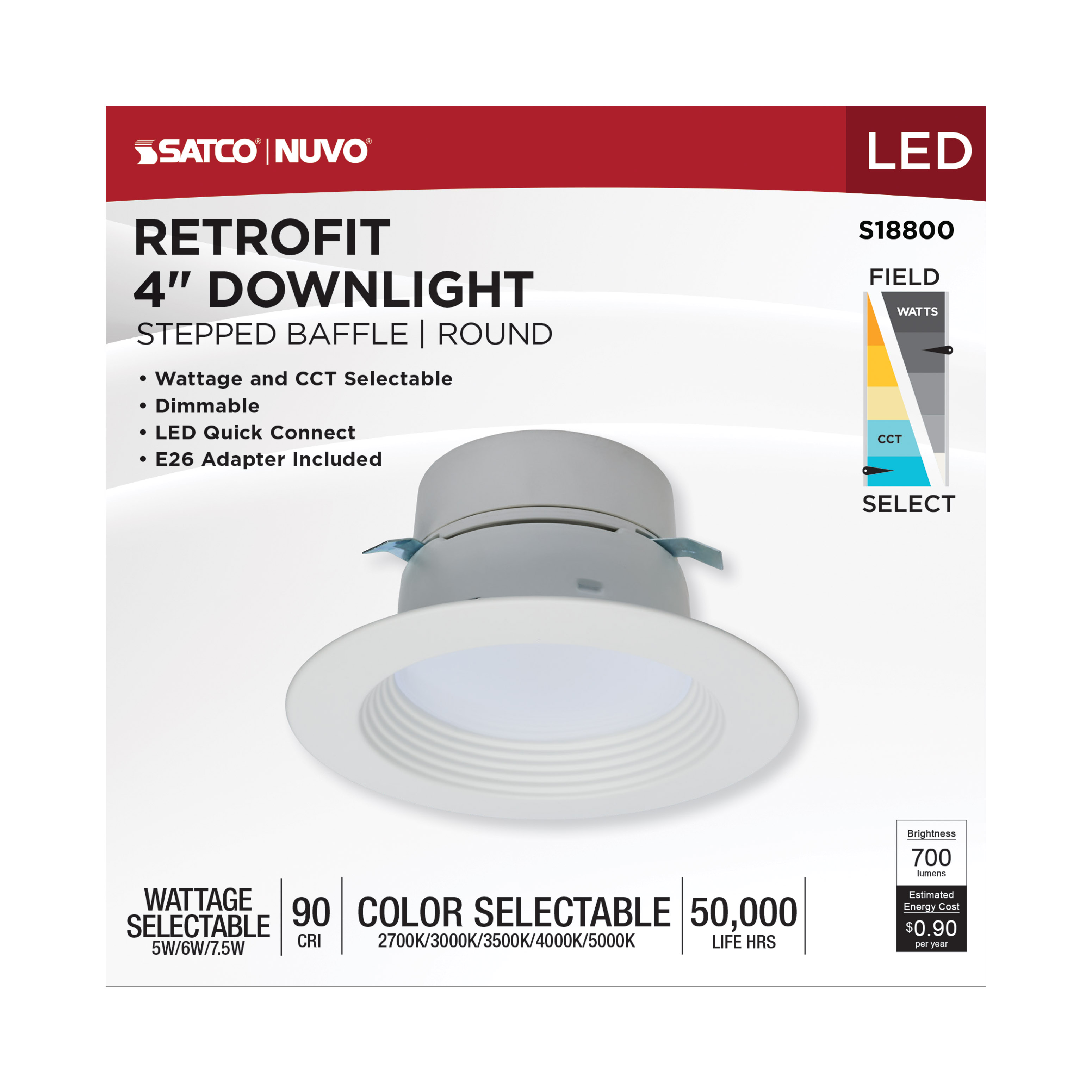 7.5LED/RDL/4/WS/5CCT/RD - S18800