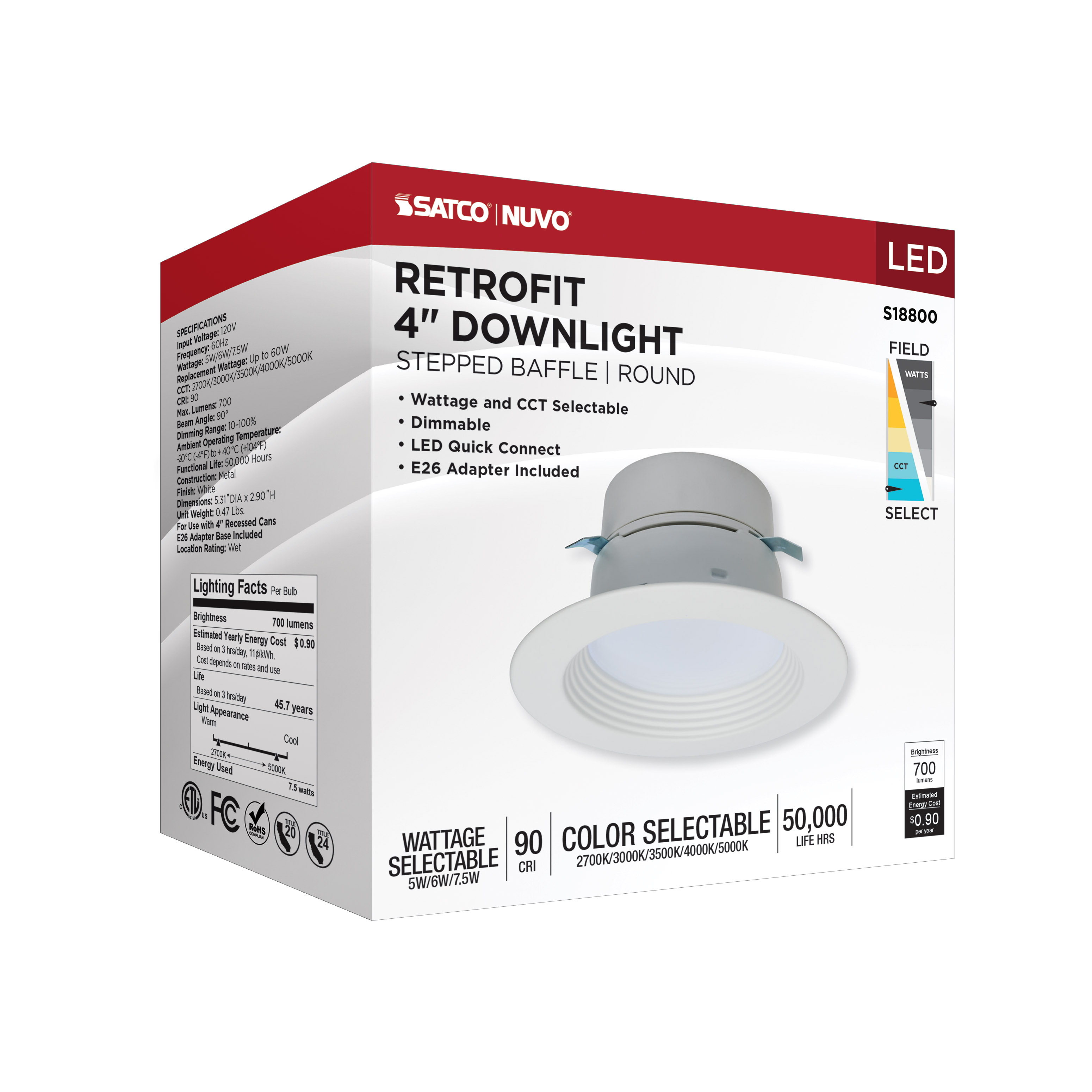 7.5LED/RDL/4/WS/5CCT/RD - S18800
