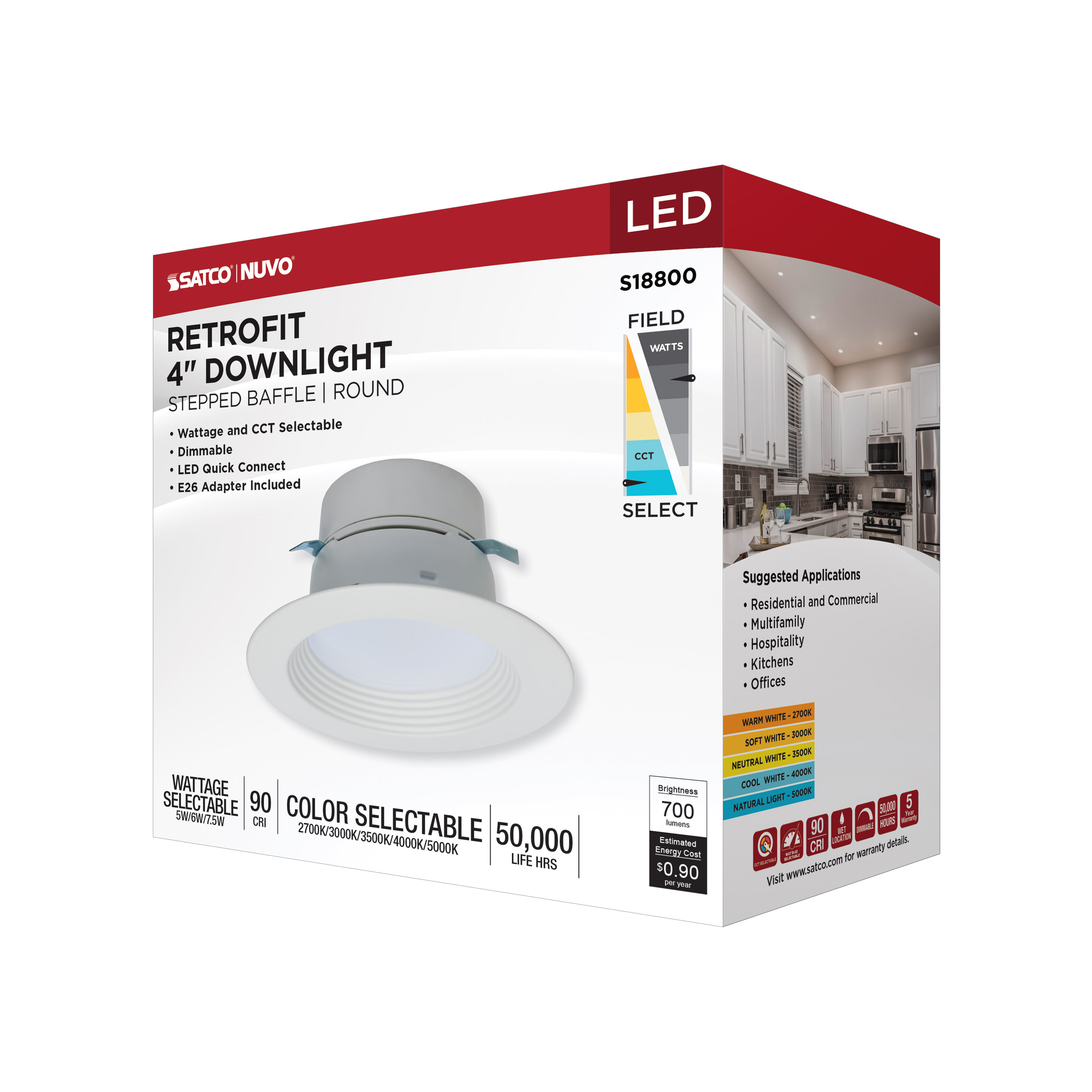 7.5LED/RDL/4/WS/5CCT/RD - S18800