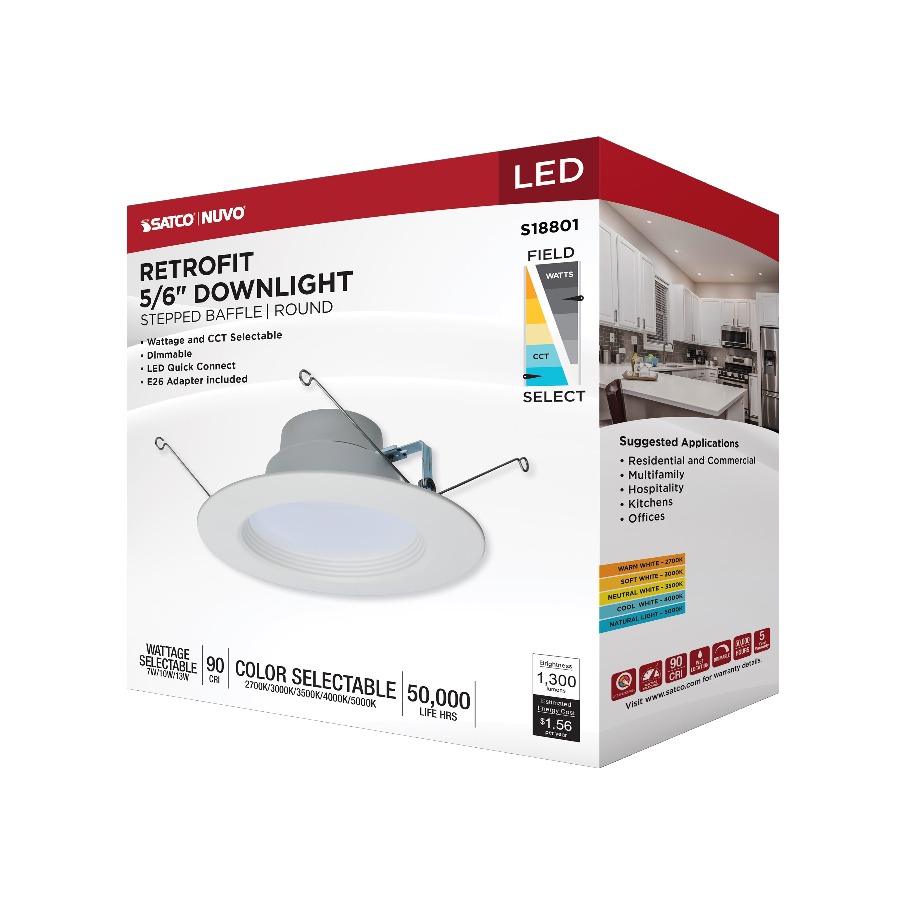 13LED/RDL/5-6/WS/5CCT/RD - S18801