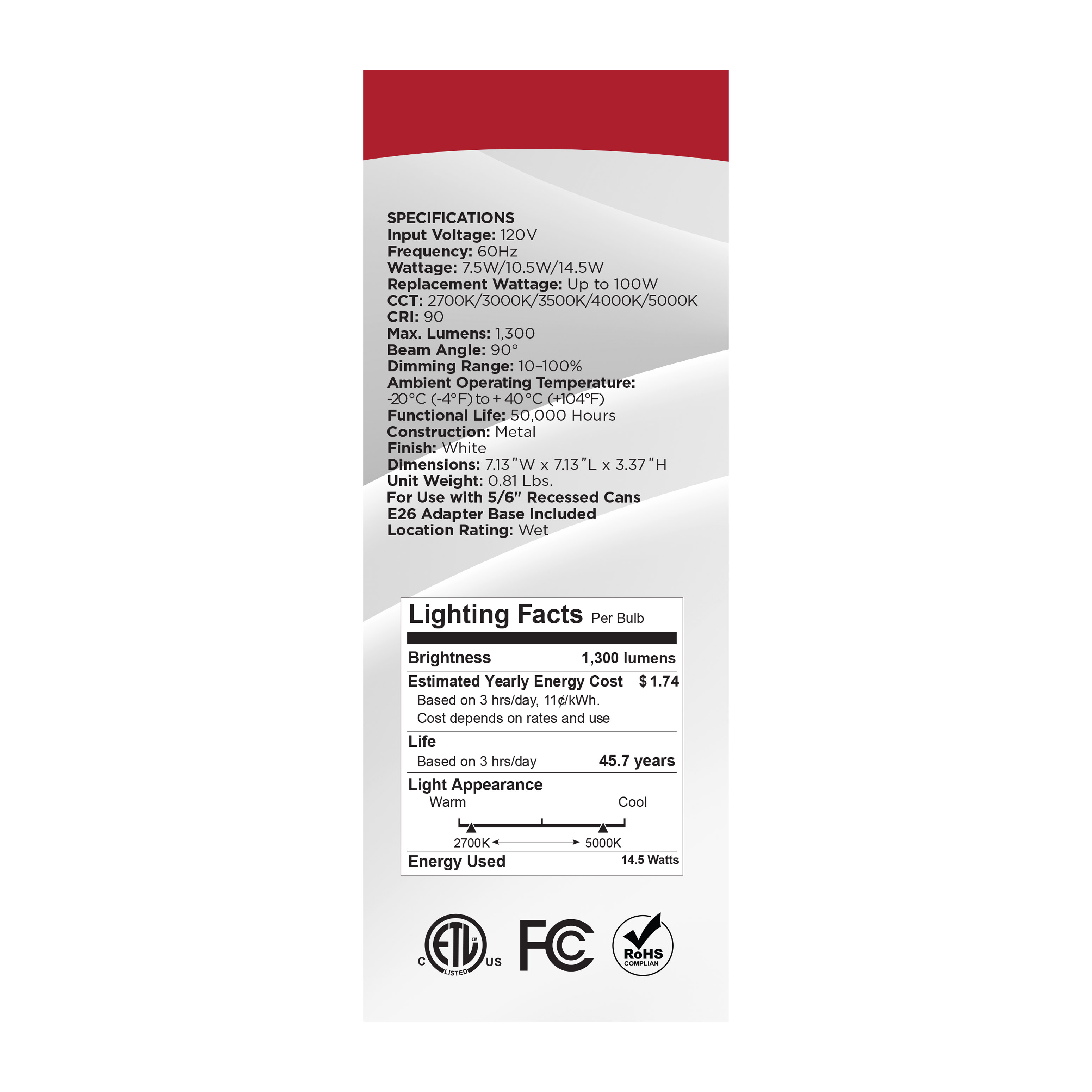 14.5LED/RDL/5-6/WS/5CCT/SQ - S18803