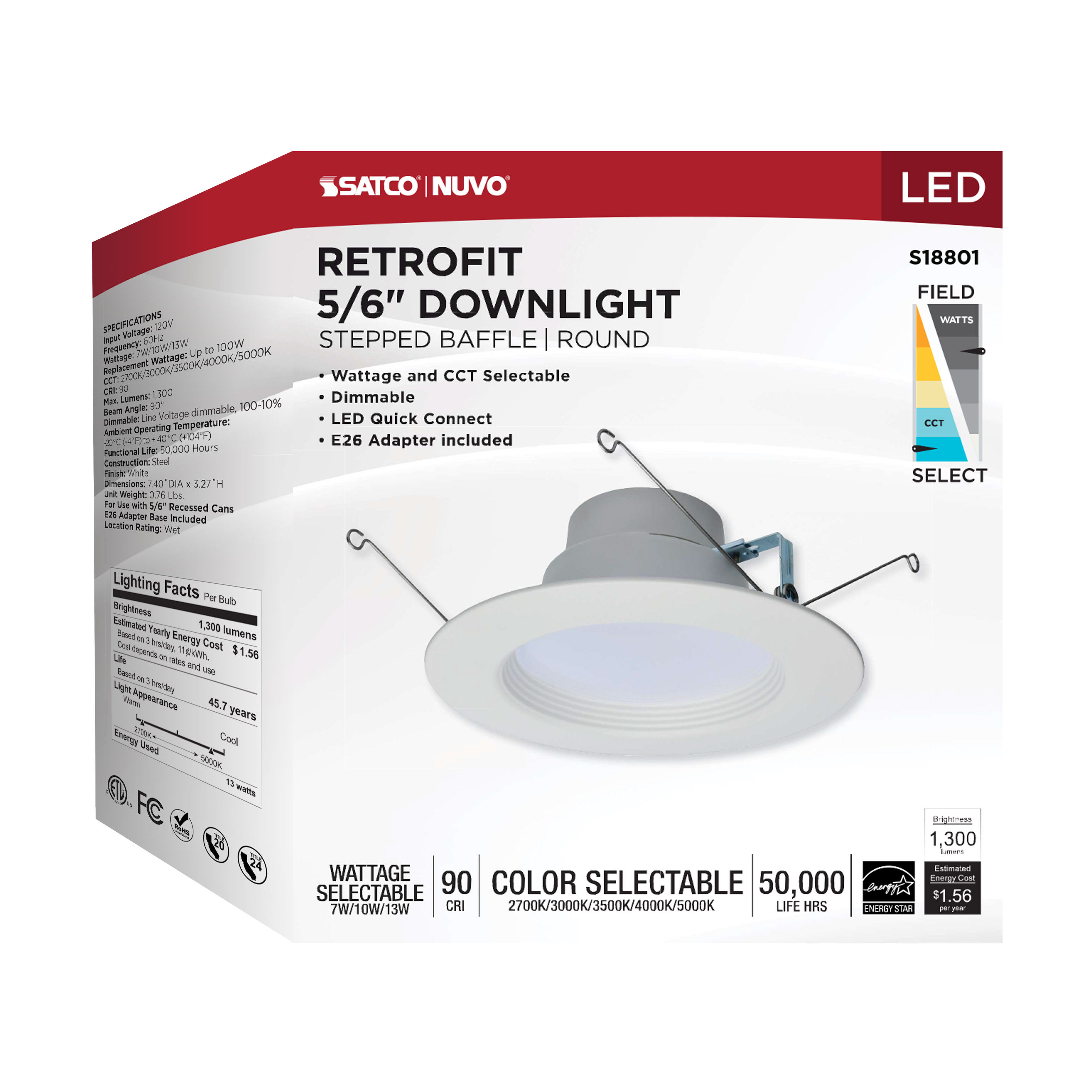 14.5LED/RDL/5-6/WS/5CCT/SQ - S18803