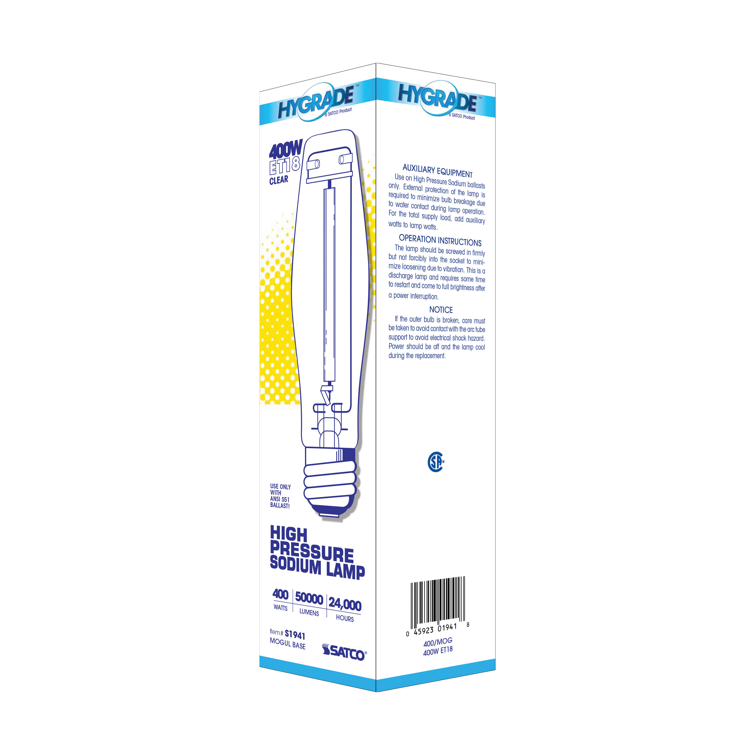 LU400 CLEAR HPS MOG ET18 - S1941