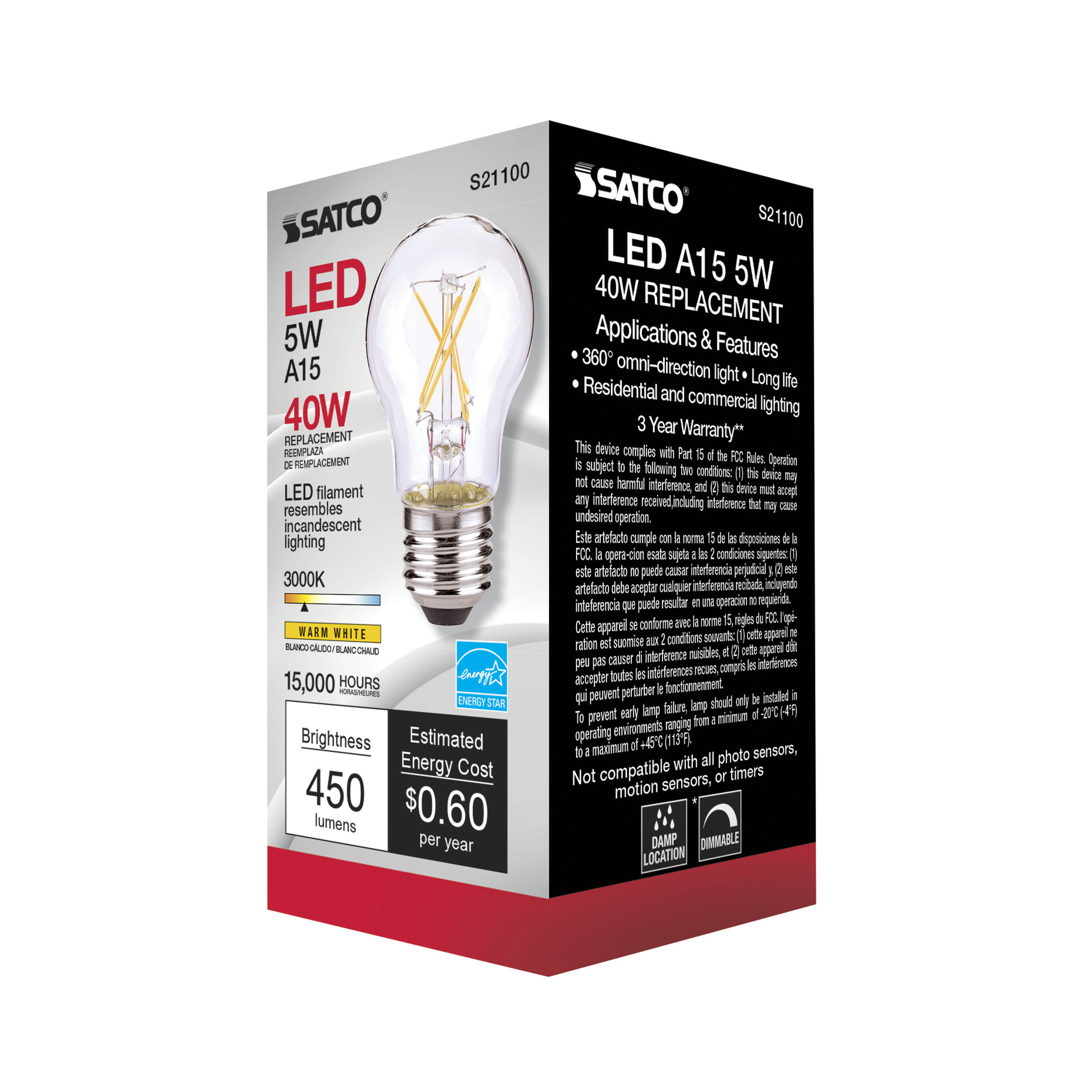 5A15/CL/LED/E26/3K/ES/120V - S21100