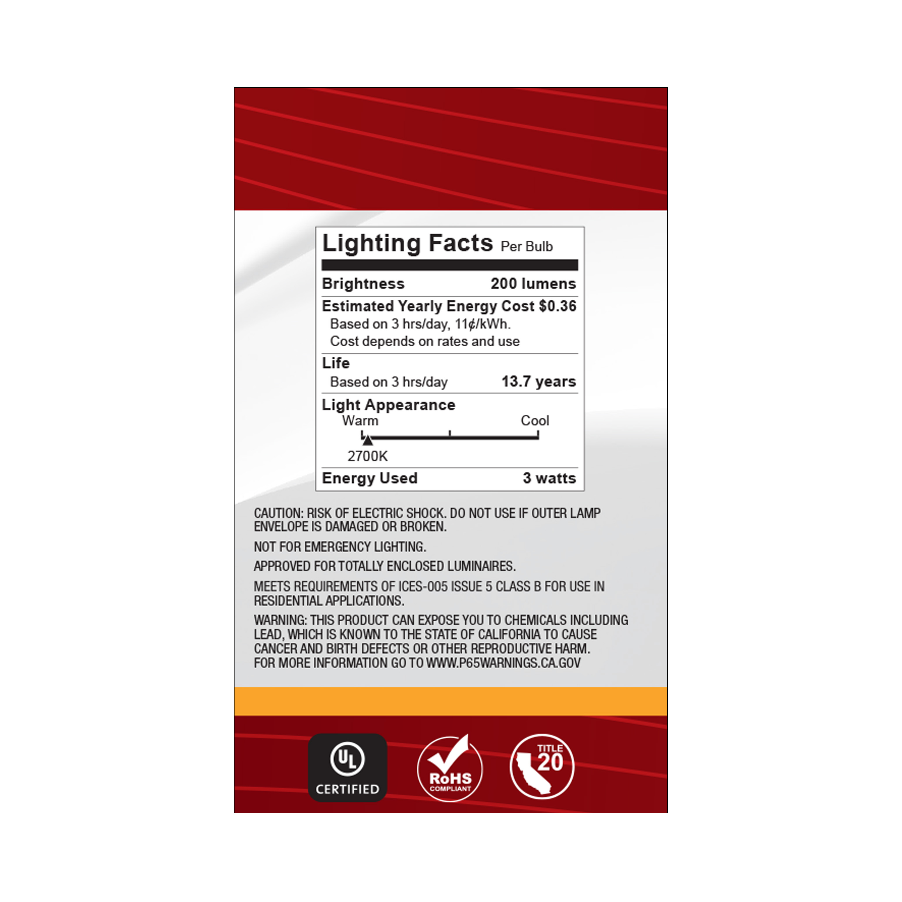 3G16.5/LED/WH/927/120V/E12 - S21202