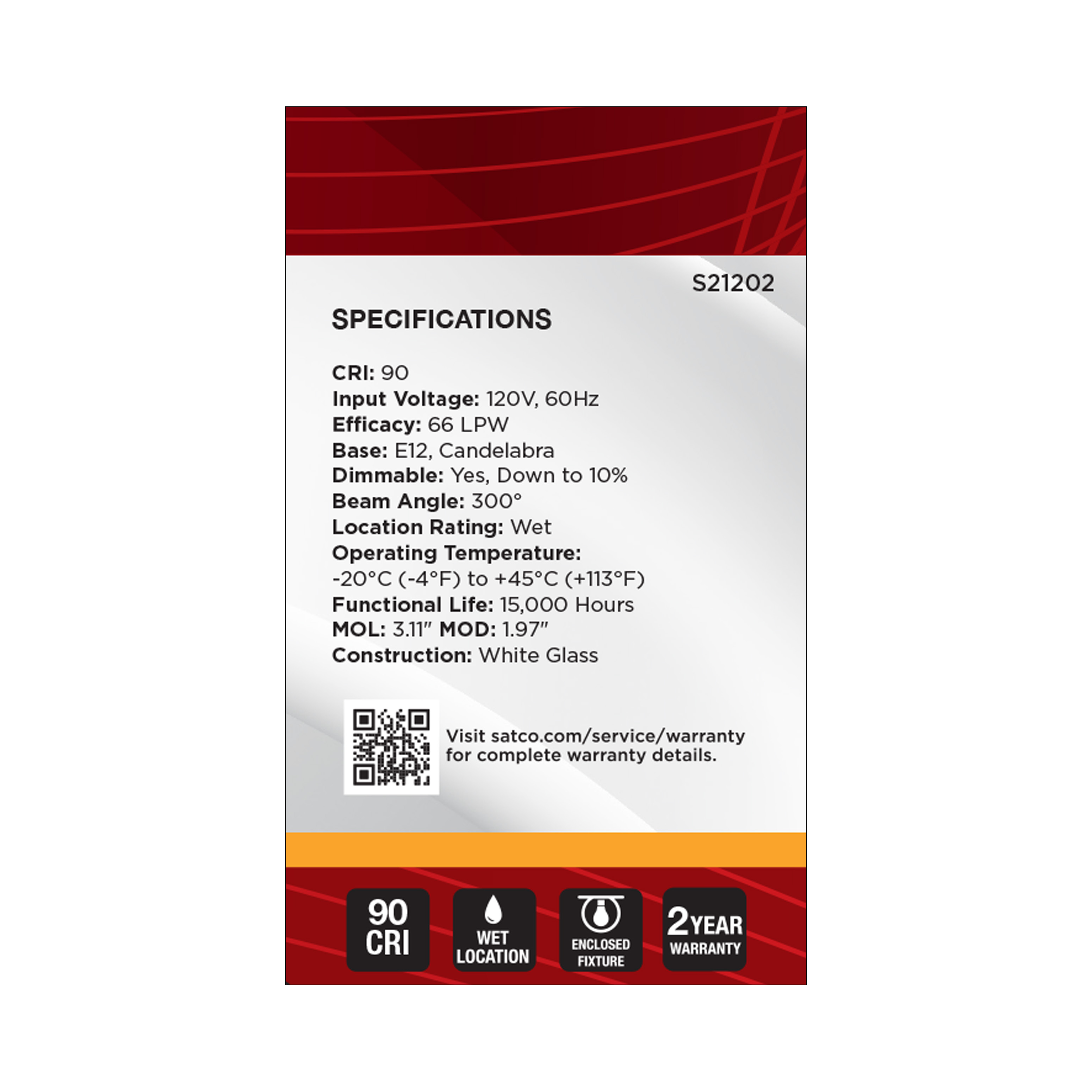 3G16.5/LED/WH/927/120V/E12 - S21202