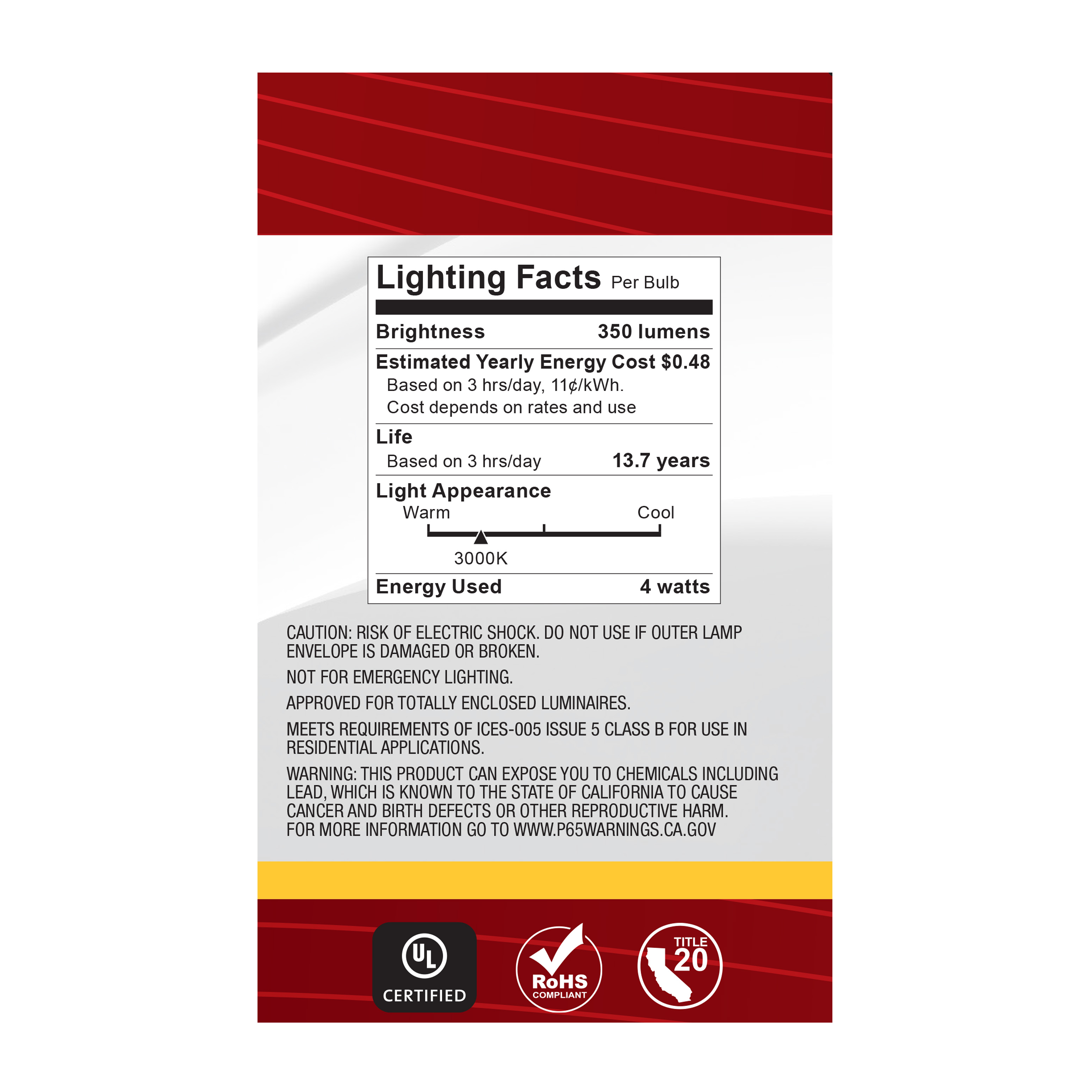 4G16.5/LED/CL/930/120V/E12 - S21205