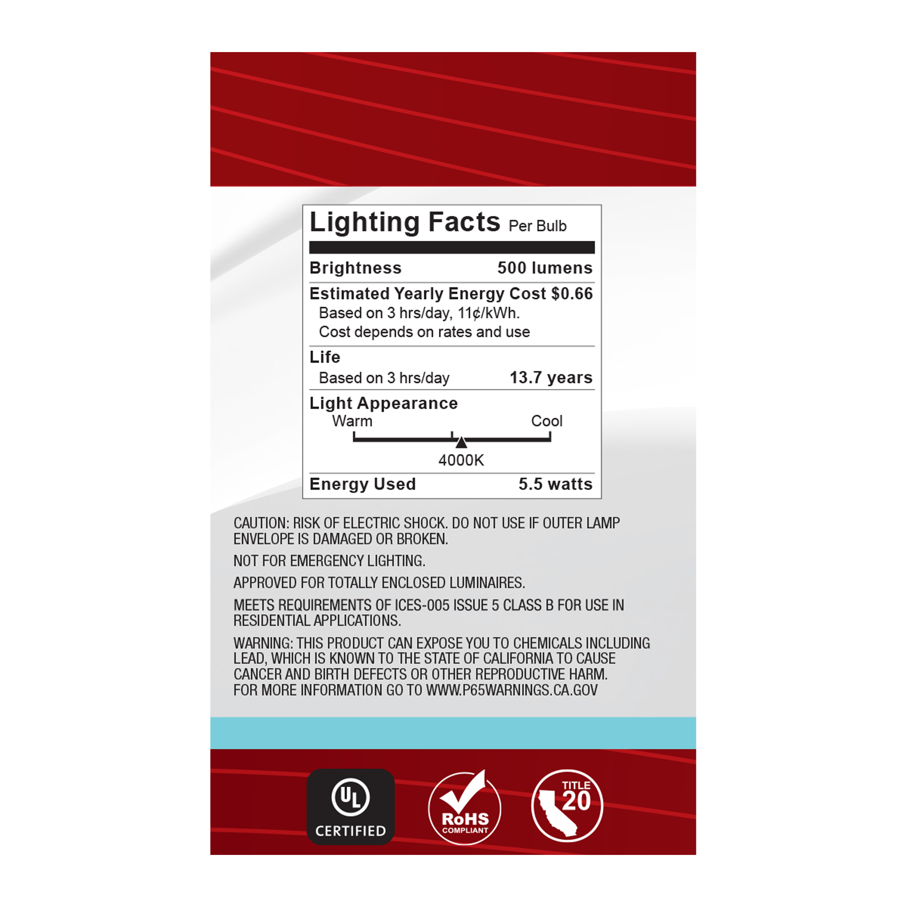 5.5G16.5/LED/WH/940/120V/E12 - S21214