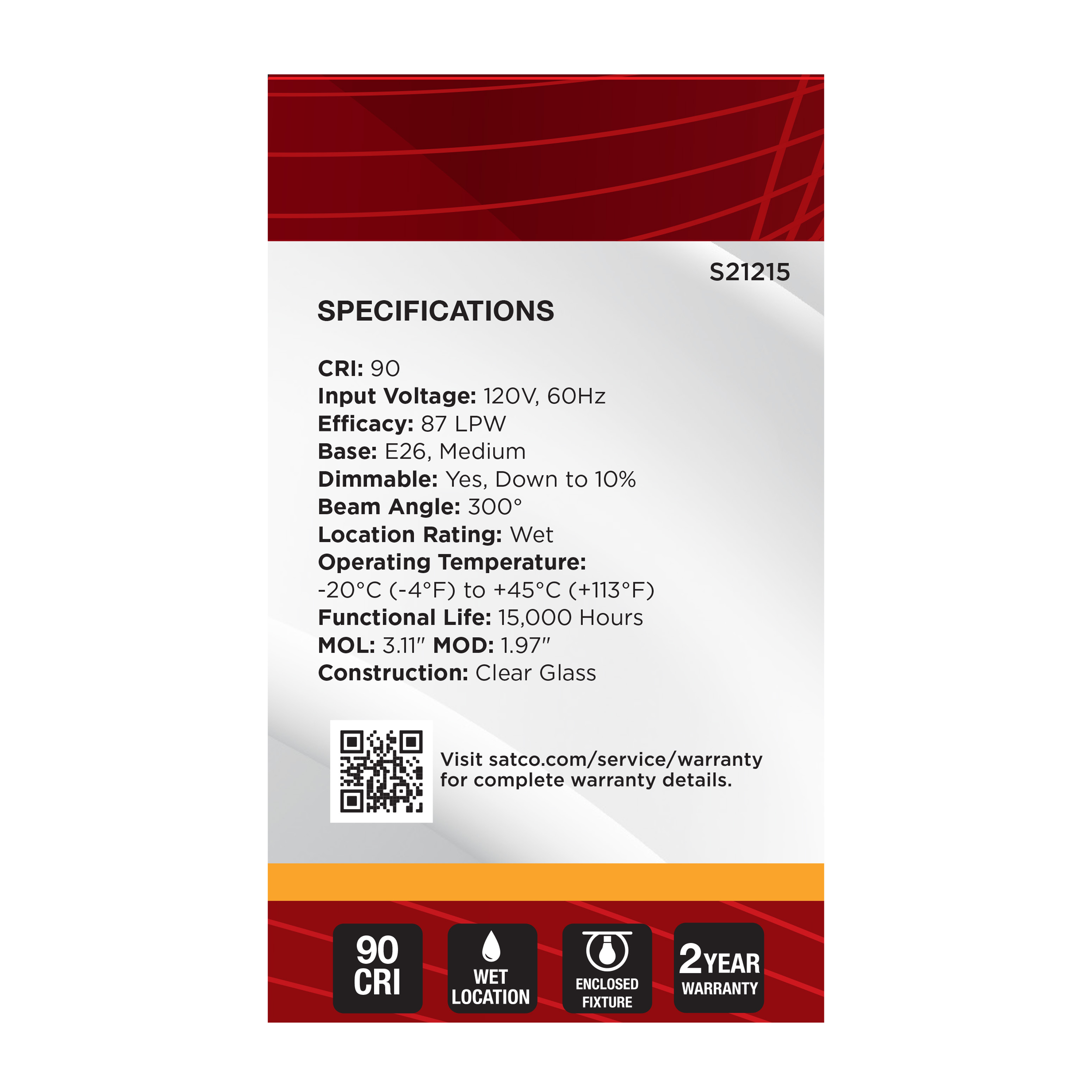 4G16.5/LED/CL/927/120V/E26 - S21215