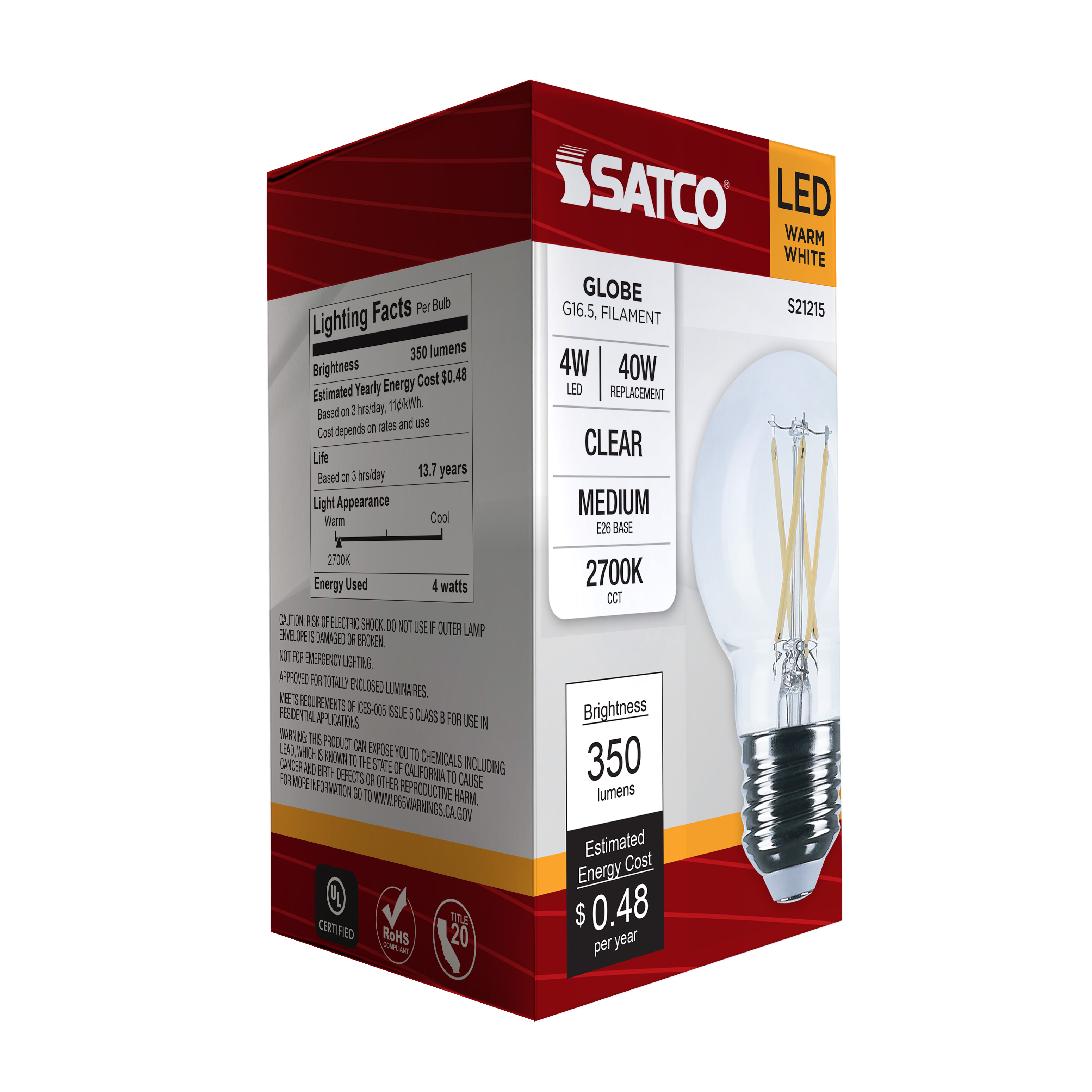 4G16.5/LED/CL/927/120V/E26 - S21215