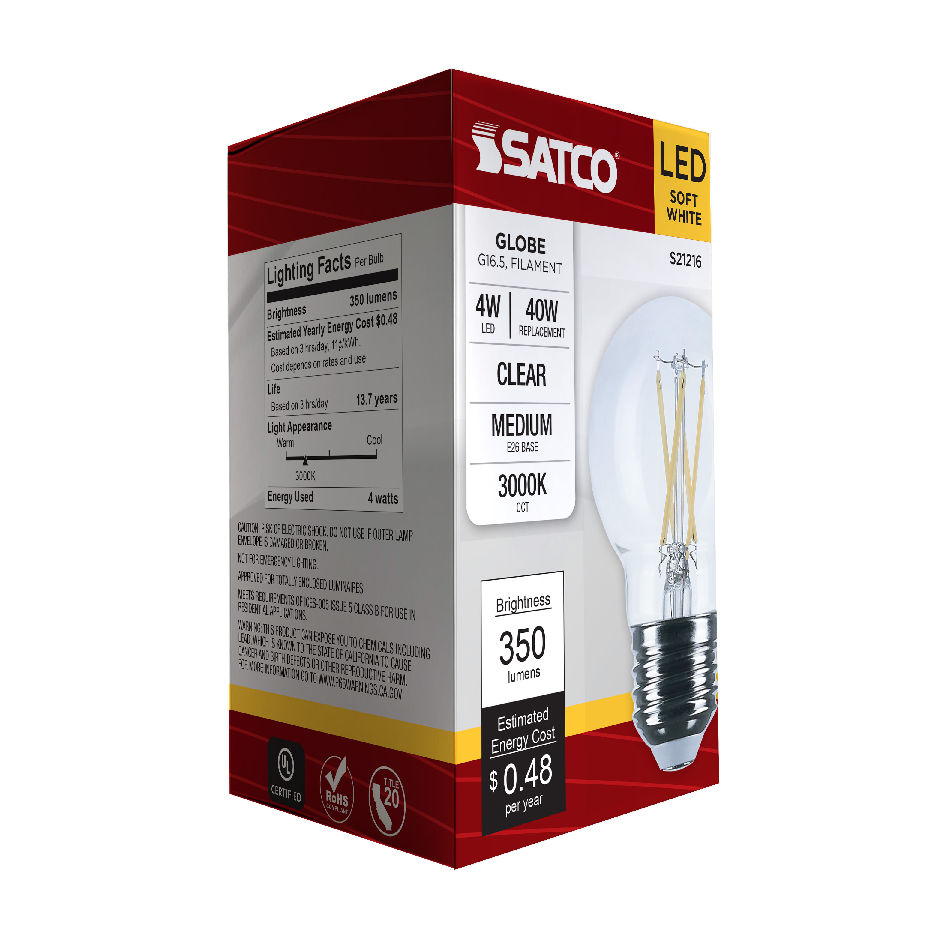 S21216 4G16.5/LED/CL/930/120V/E26