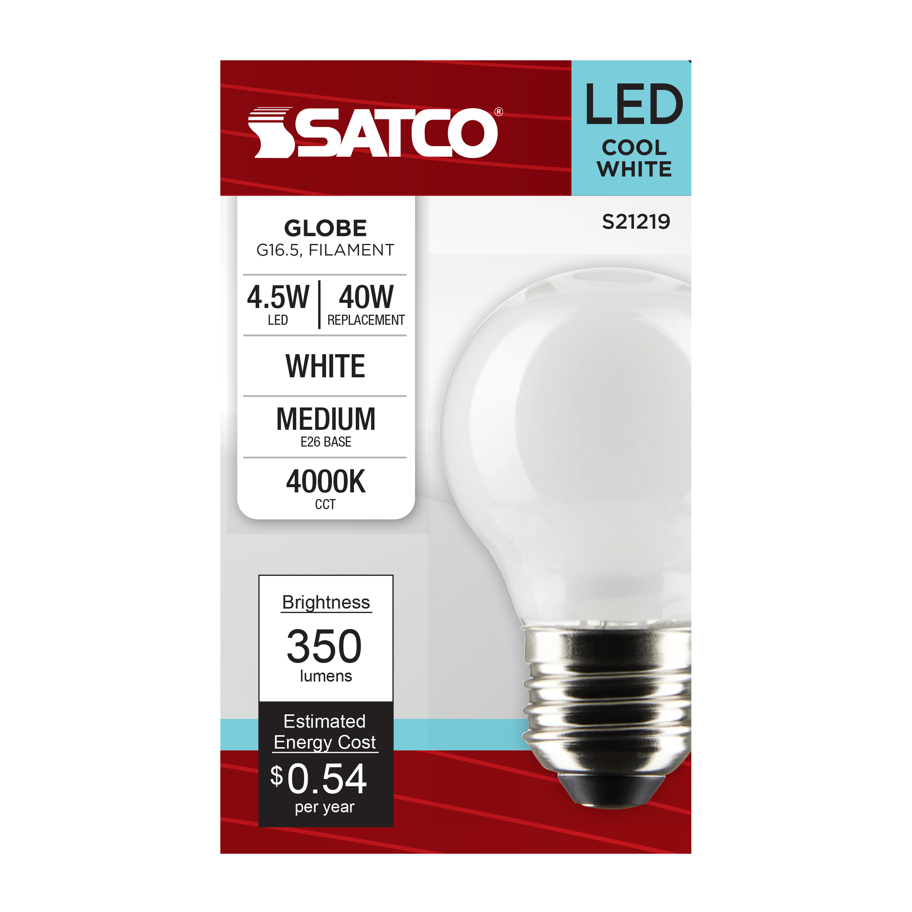 4.5G16.5/LED/WH/940/120V/E26 - S21219