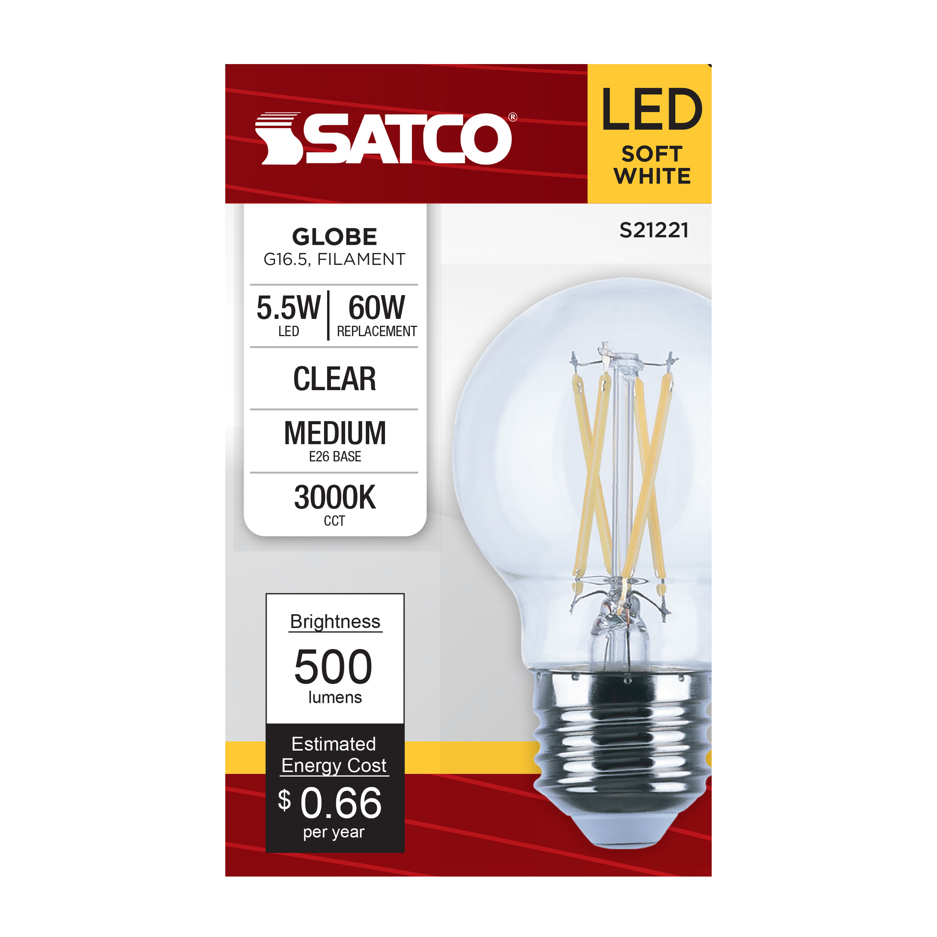 5.5G16.5/LED/CL/930/120V/E26 - S21221