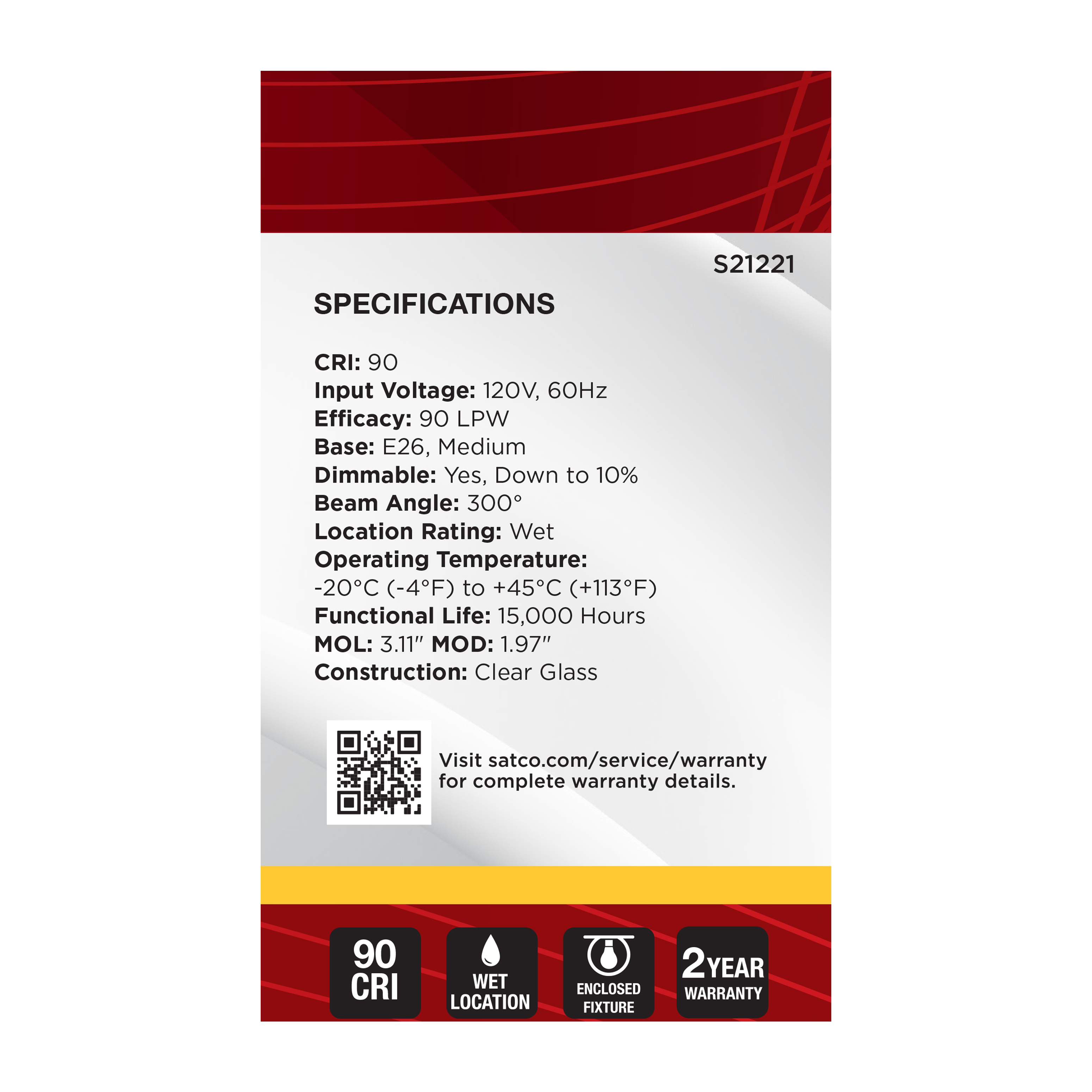 5.5G16.5/LED/CL/930/120V/E26 - S21221