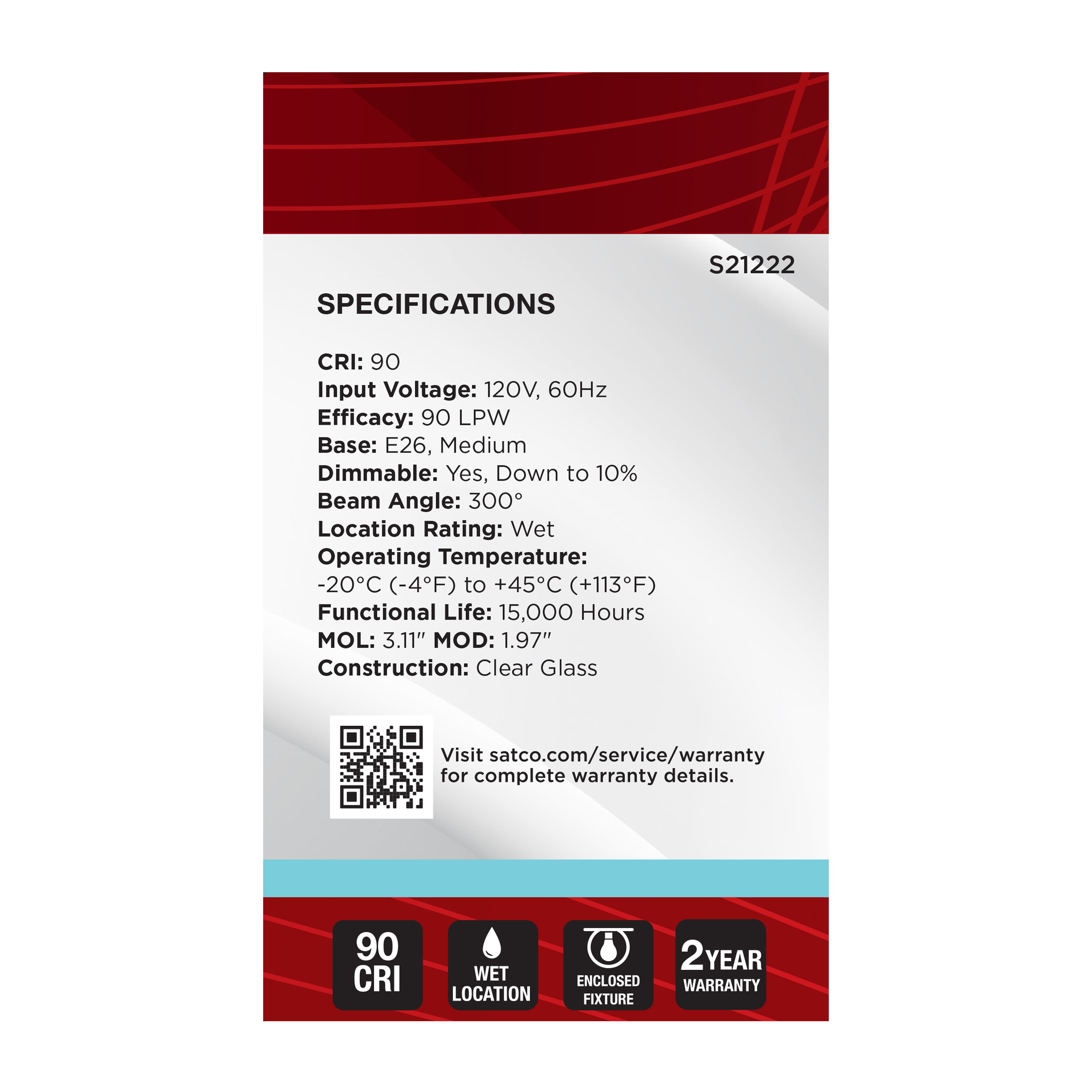 5.5G16.5/LED/CL/940/120V/E26 - S21222