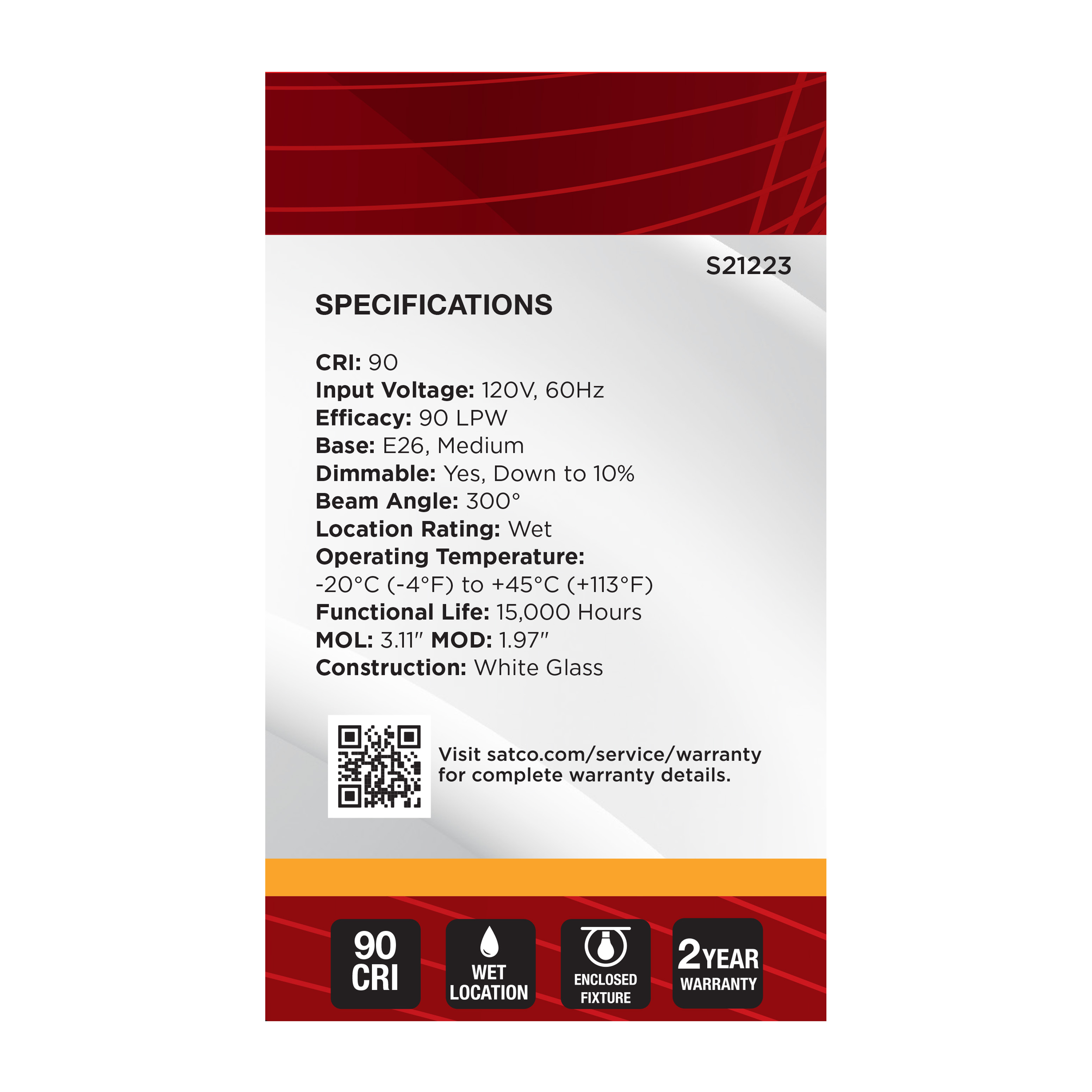 5.5G16.5/LED/WH/927/120V/E26 - S21223