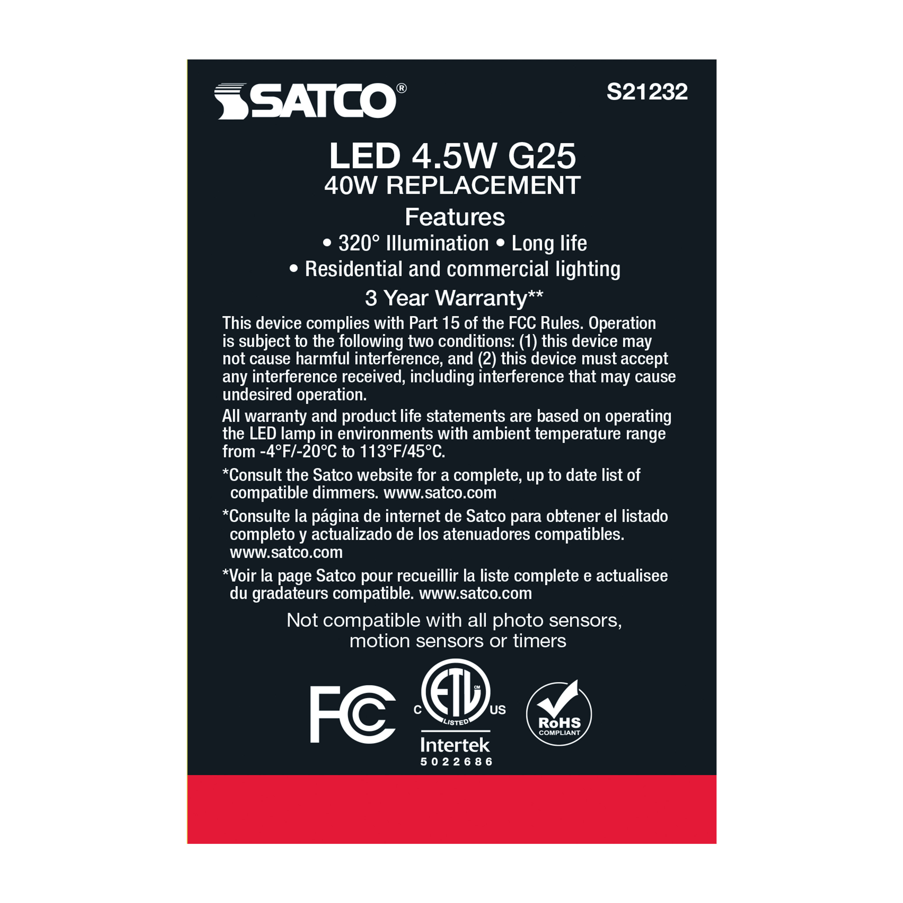 4.5G25/LED/WH/940/120V - S21232