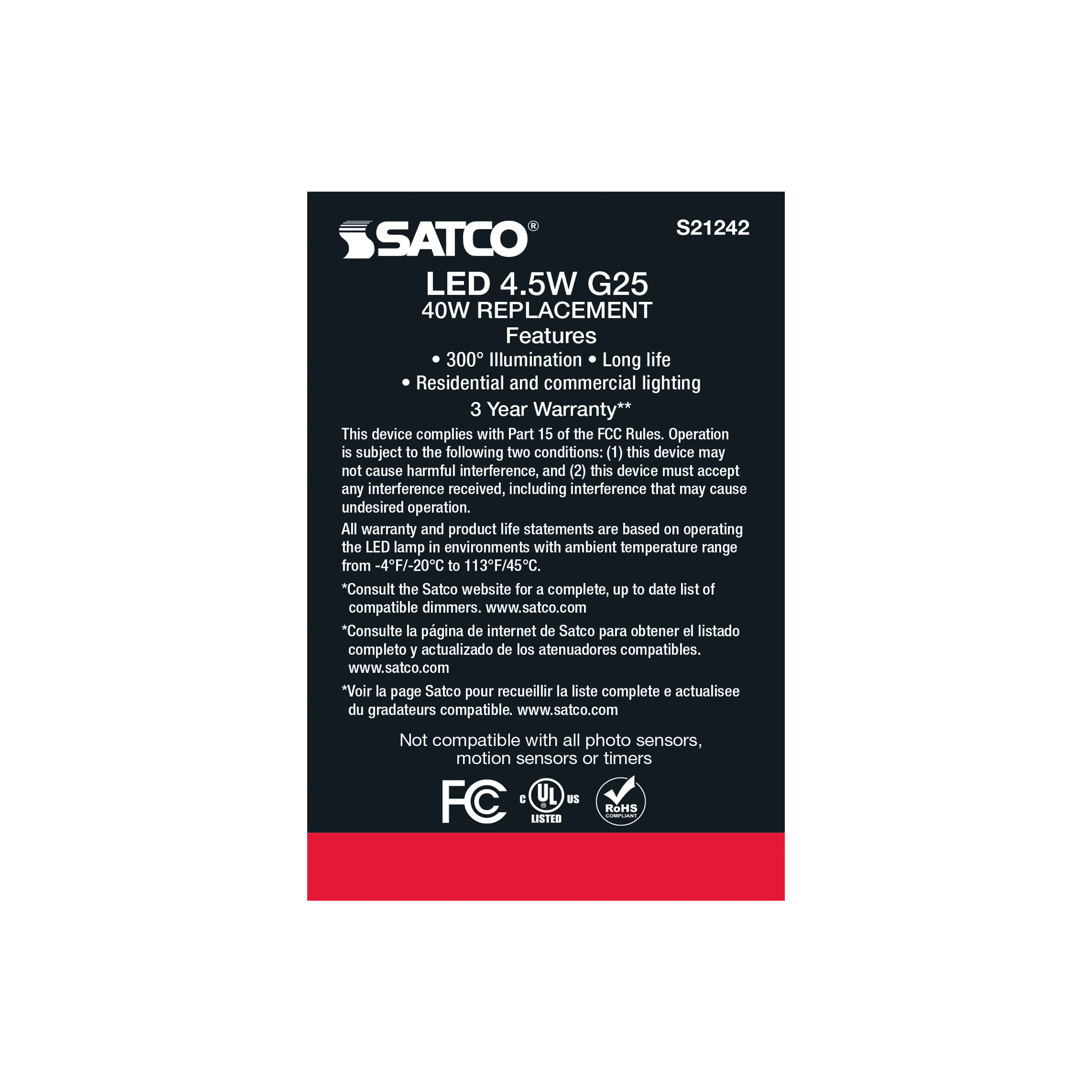 4.5G25/LED/CL/927/120V/2PK - S21242