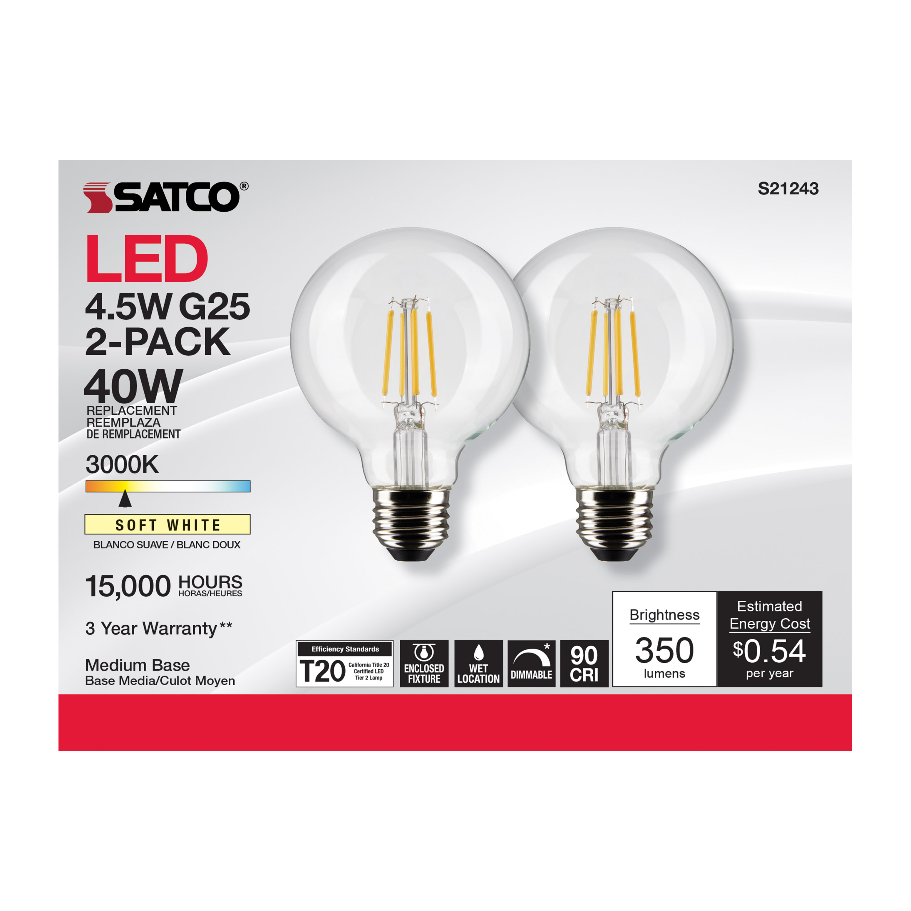 4.5G25/LED/CL/930/120V/2PK - S21243