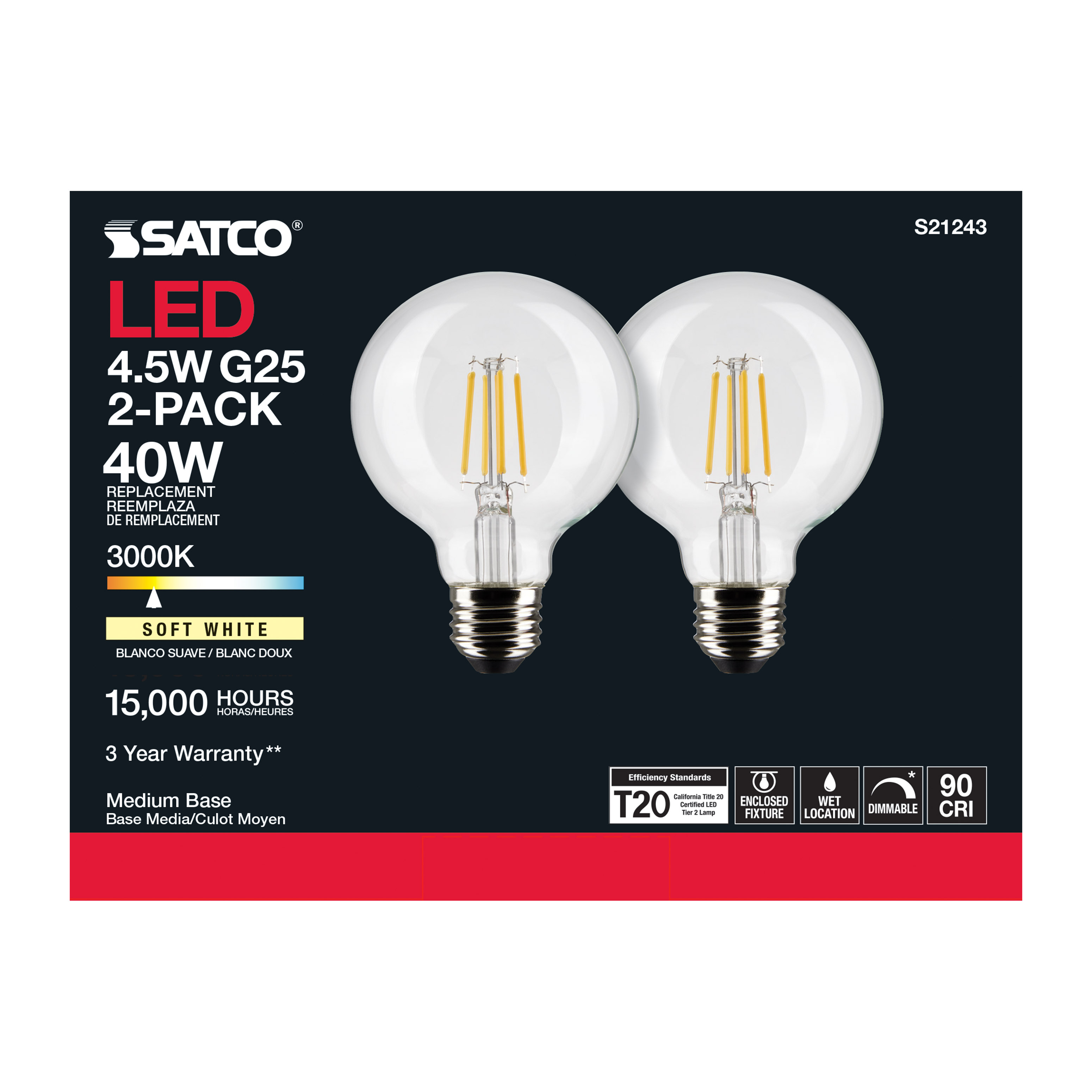 4.5G25/LED/CL/930/120V/2PK - S21243