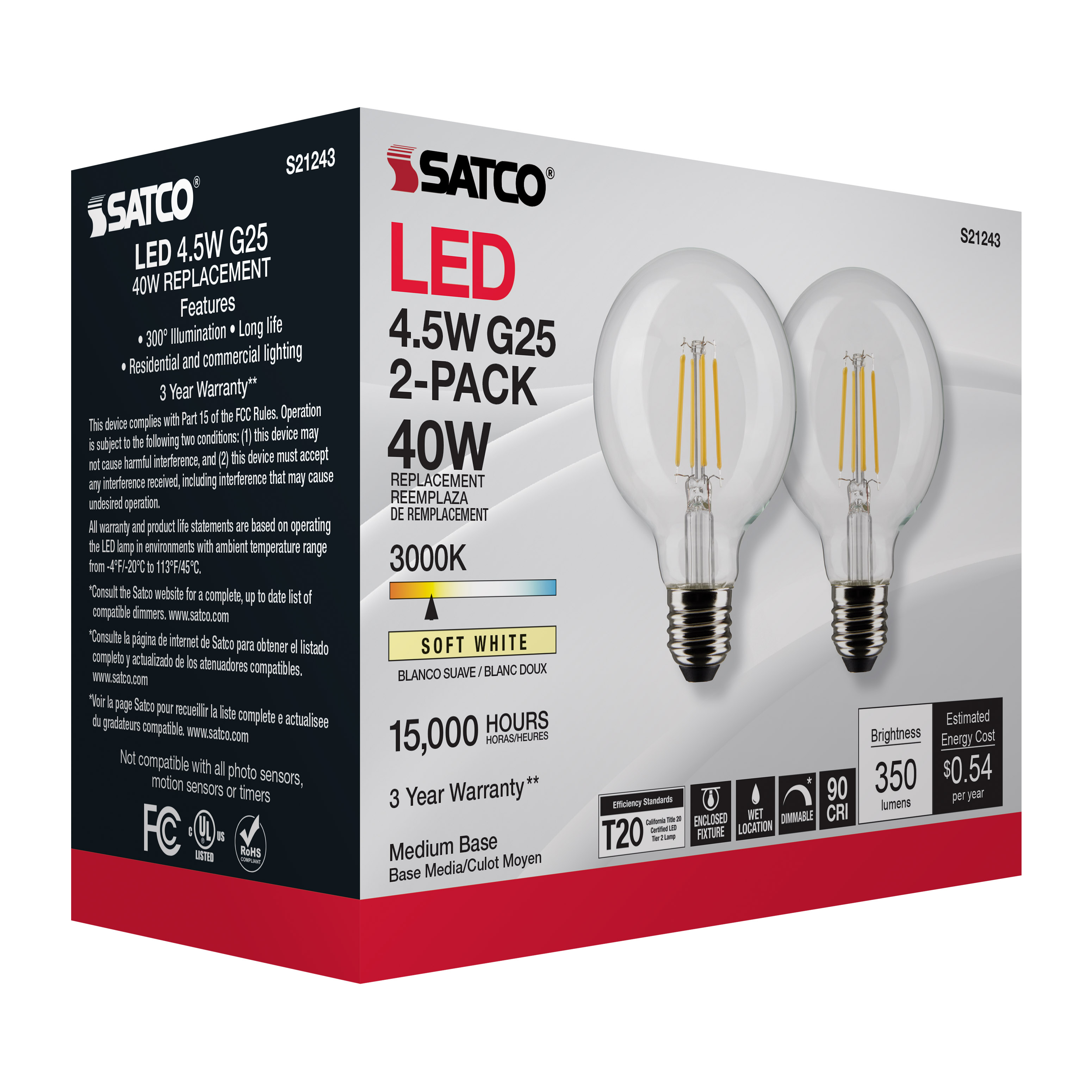 4.5G25/LED/CL/930/120V/2PK - S21243