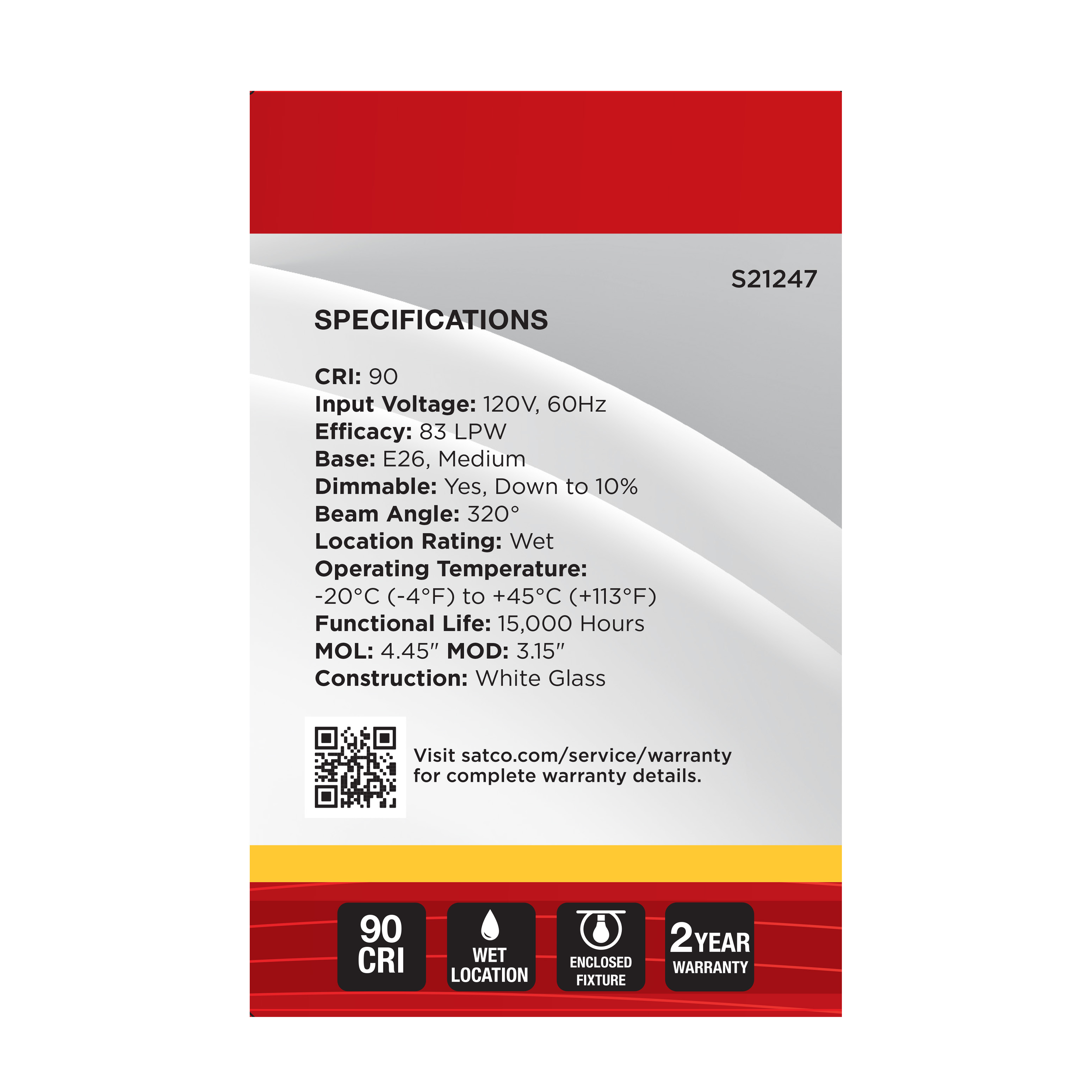 6G25/LED/WH/927/120V/2PK - S21247