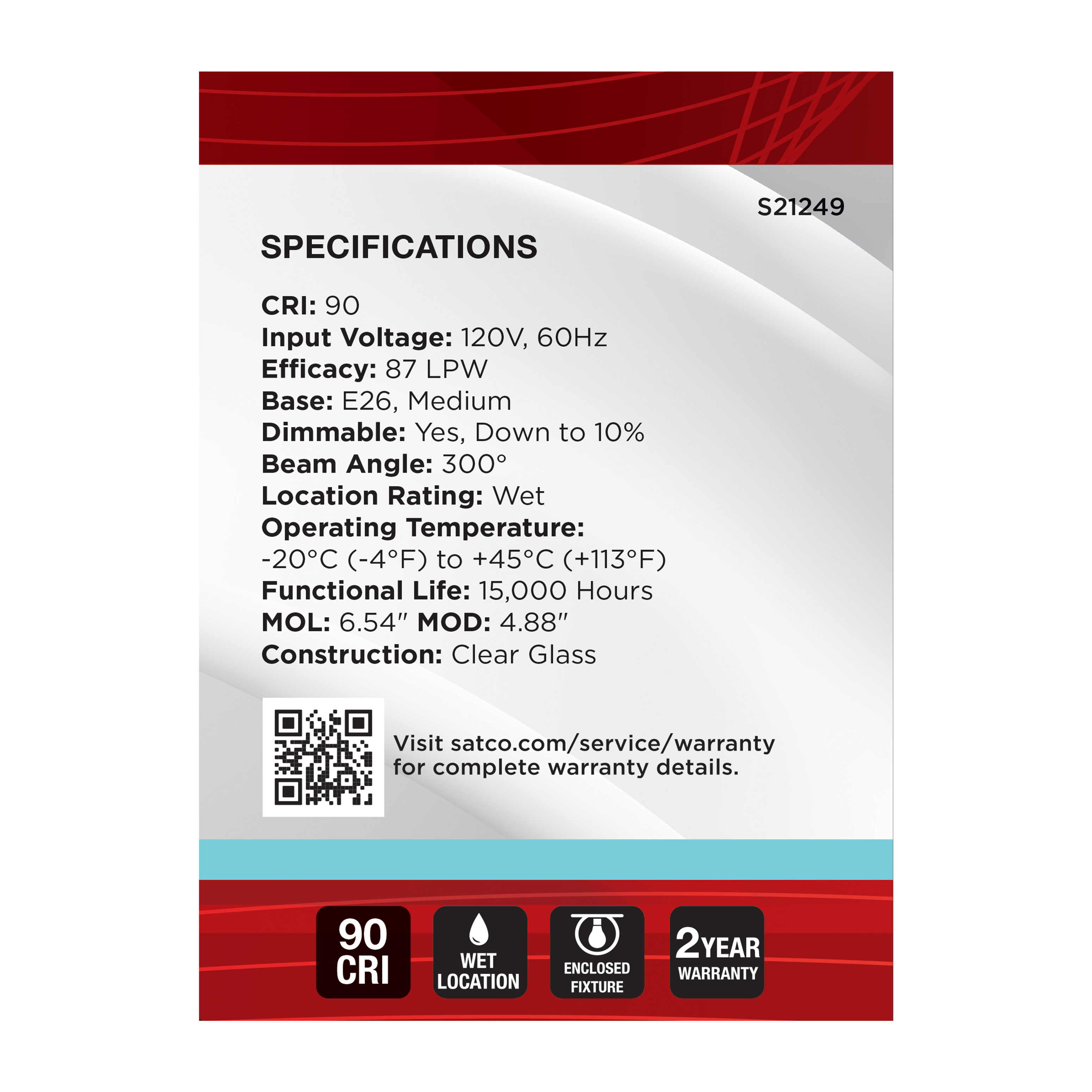 4G40/CL/LED/E26/940/120V - S21249