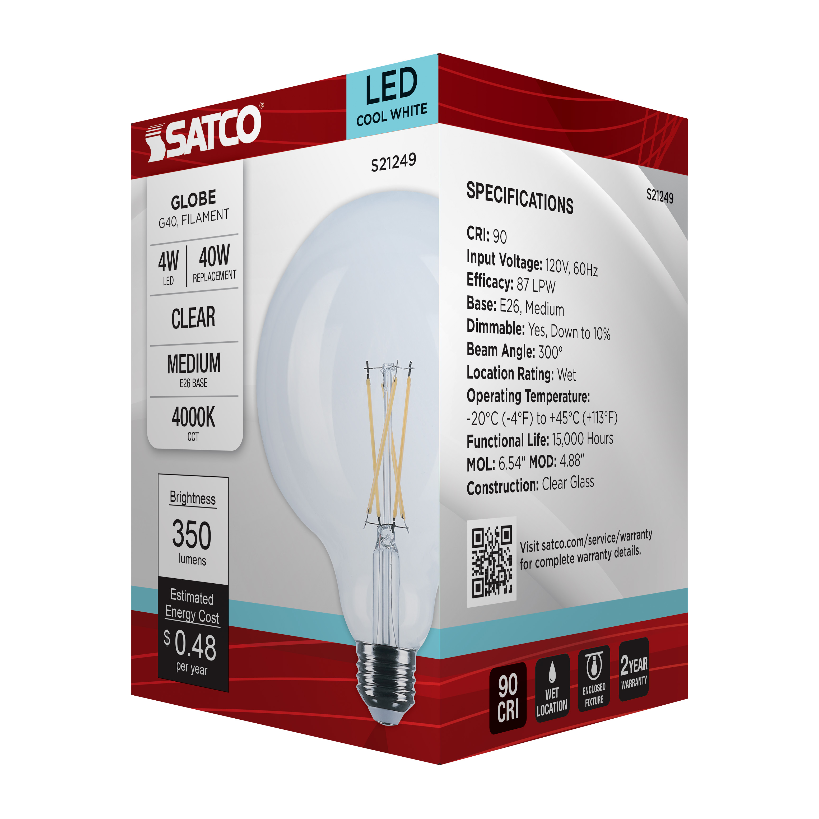 4G40/CL/LED/E26/940/120V - S21249