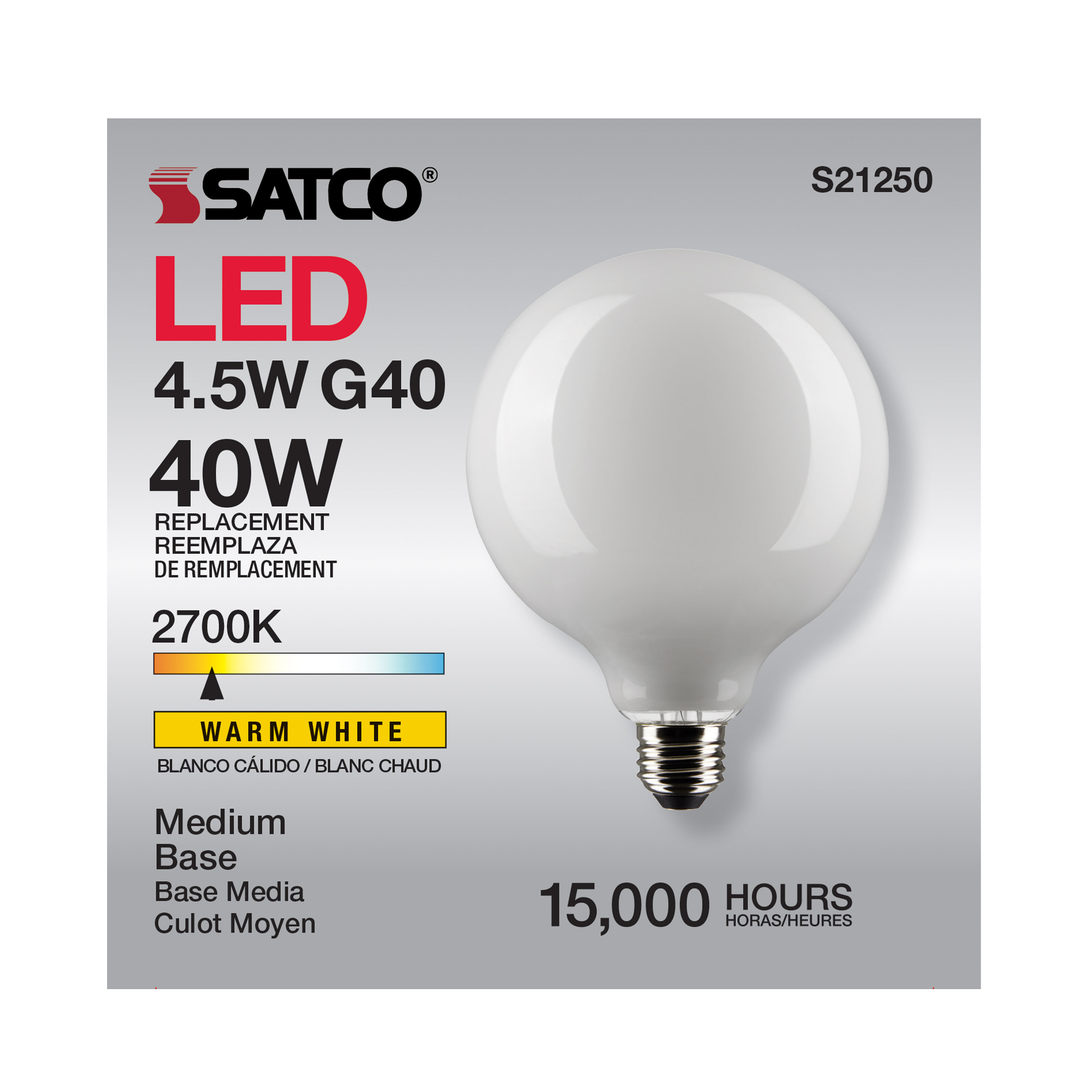 4.5G40/WH/LED/E26/927/120V - S21250