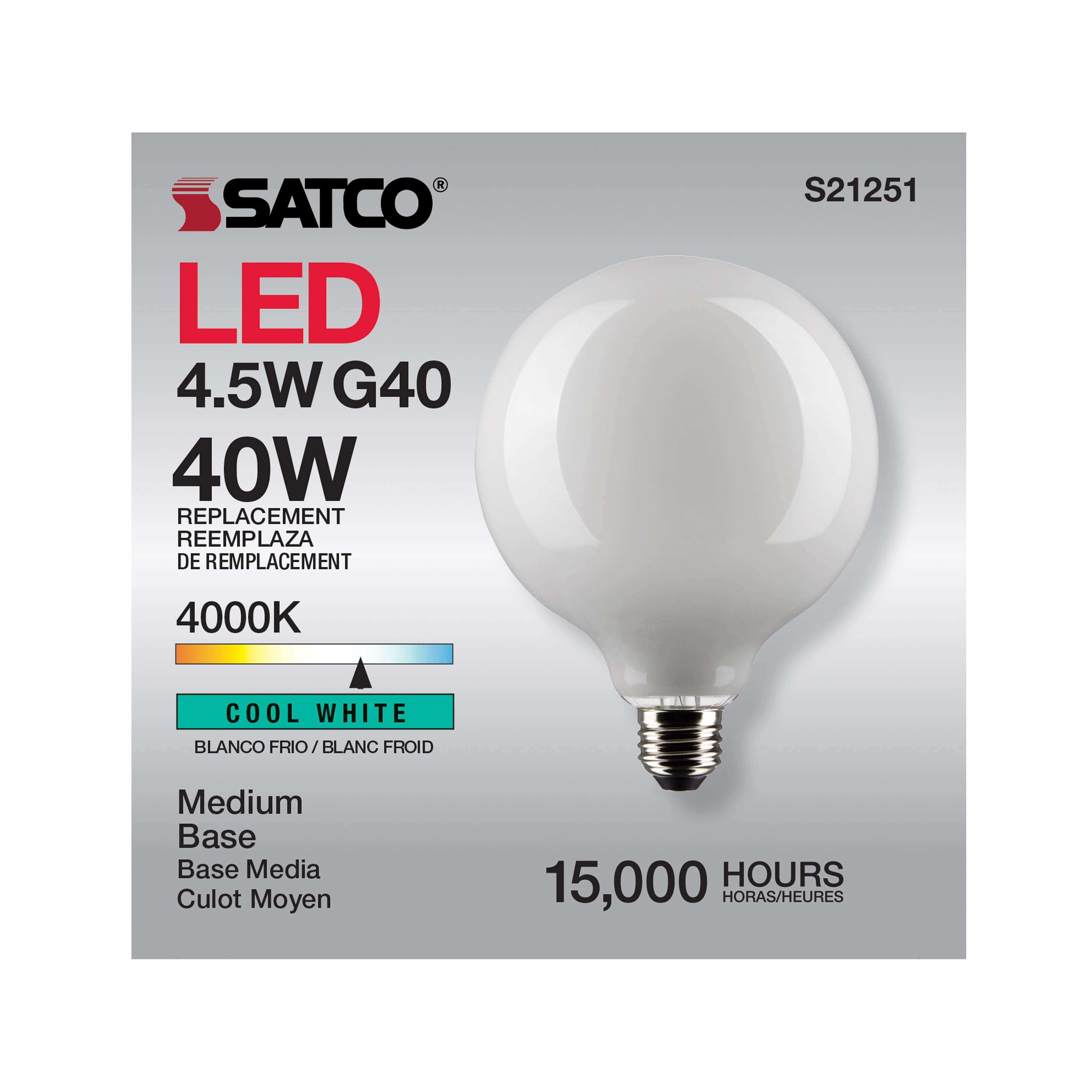 4.5G40/WH/LED/E26/940/120V - S21251