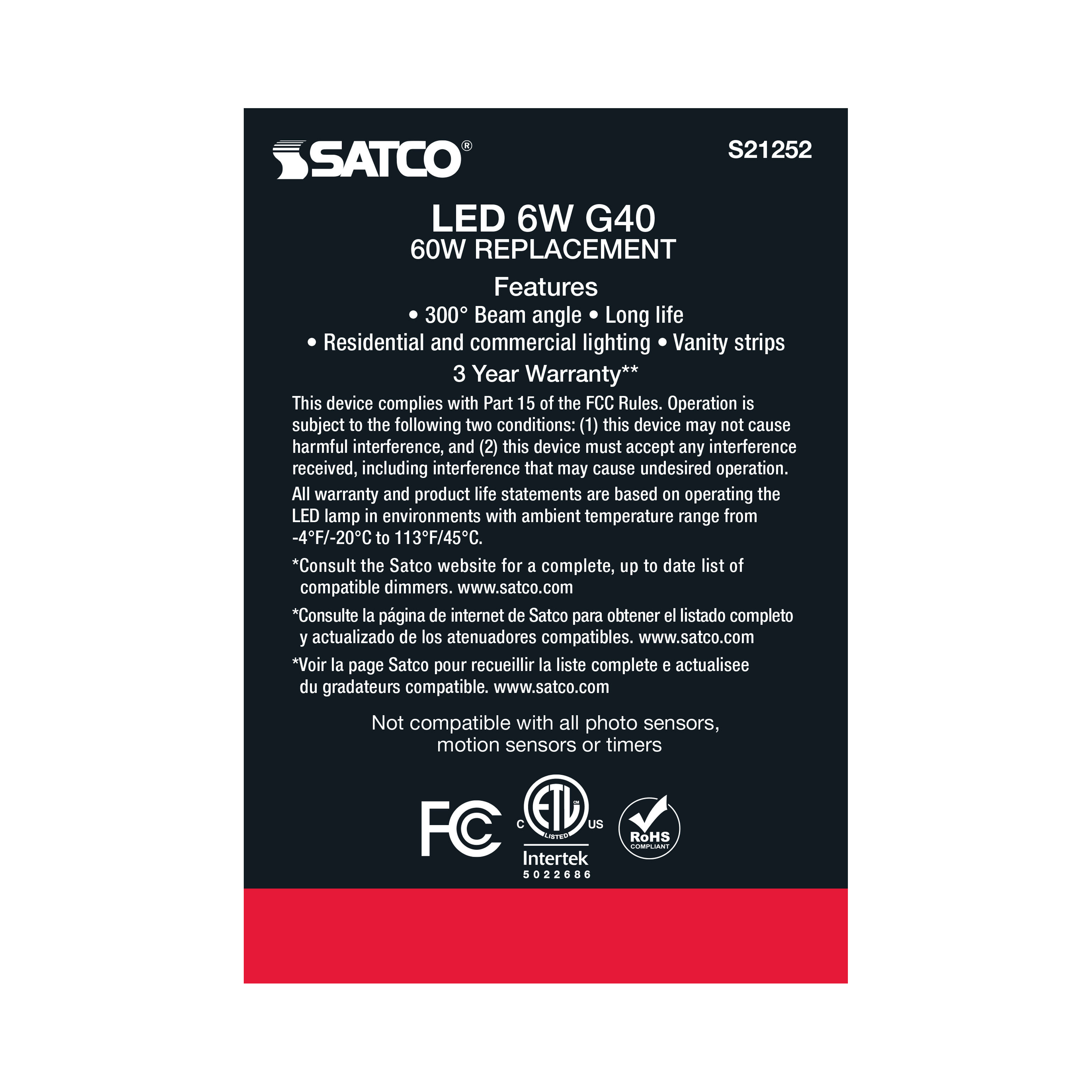 6G40/CL/LED/E26/927/120V - S21252