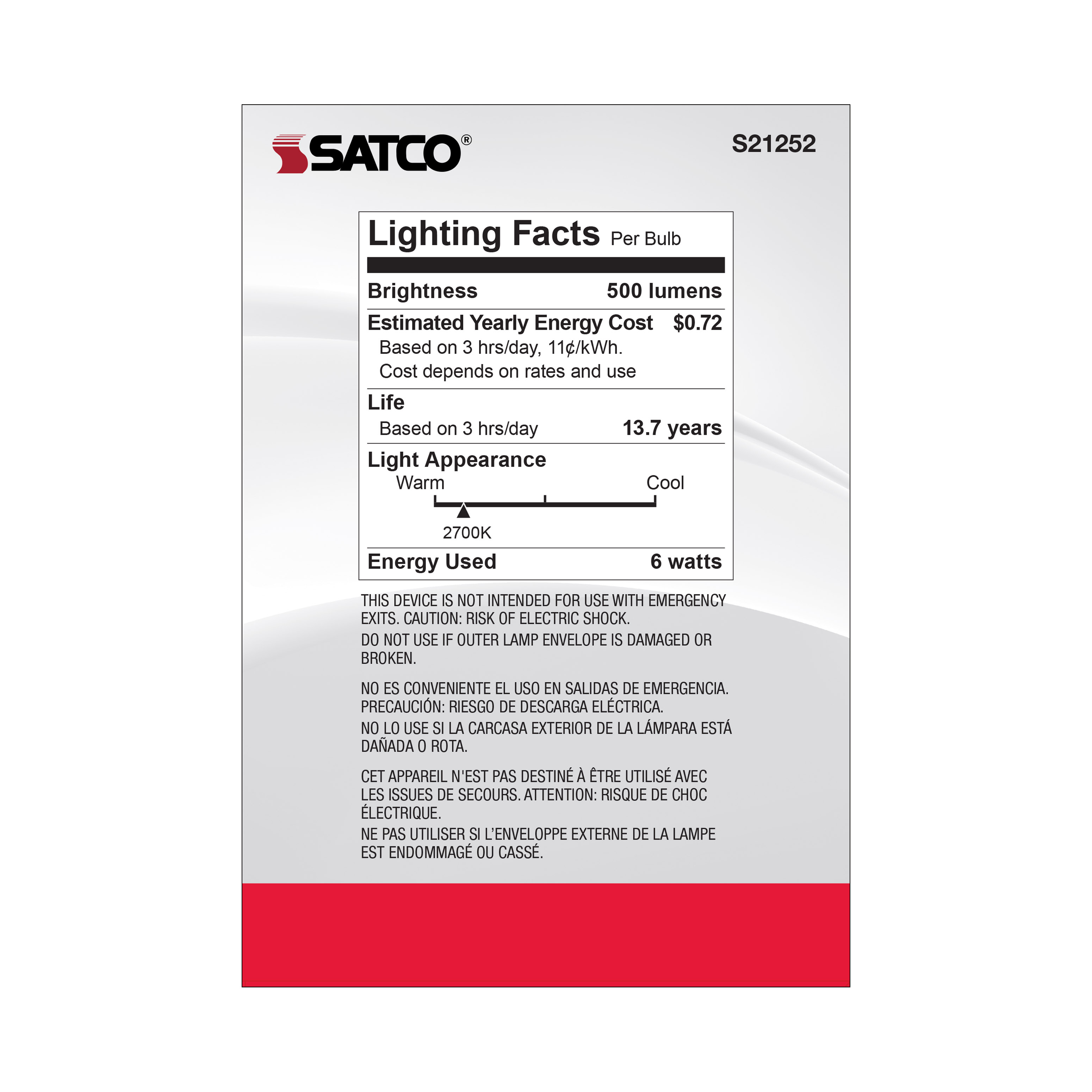 6G40/CL/LED/E26/927/120V - S21252