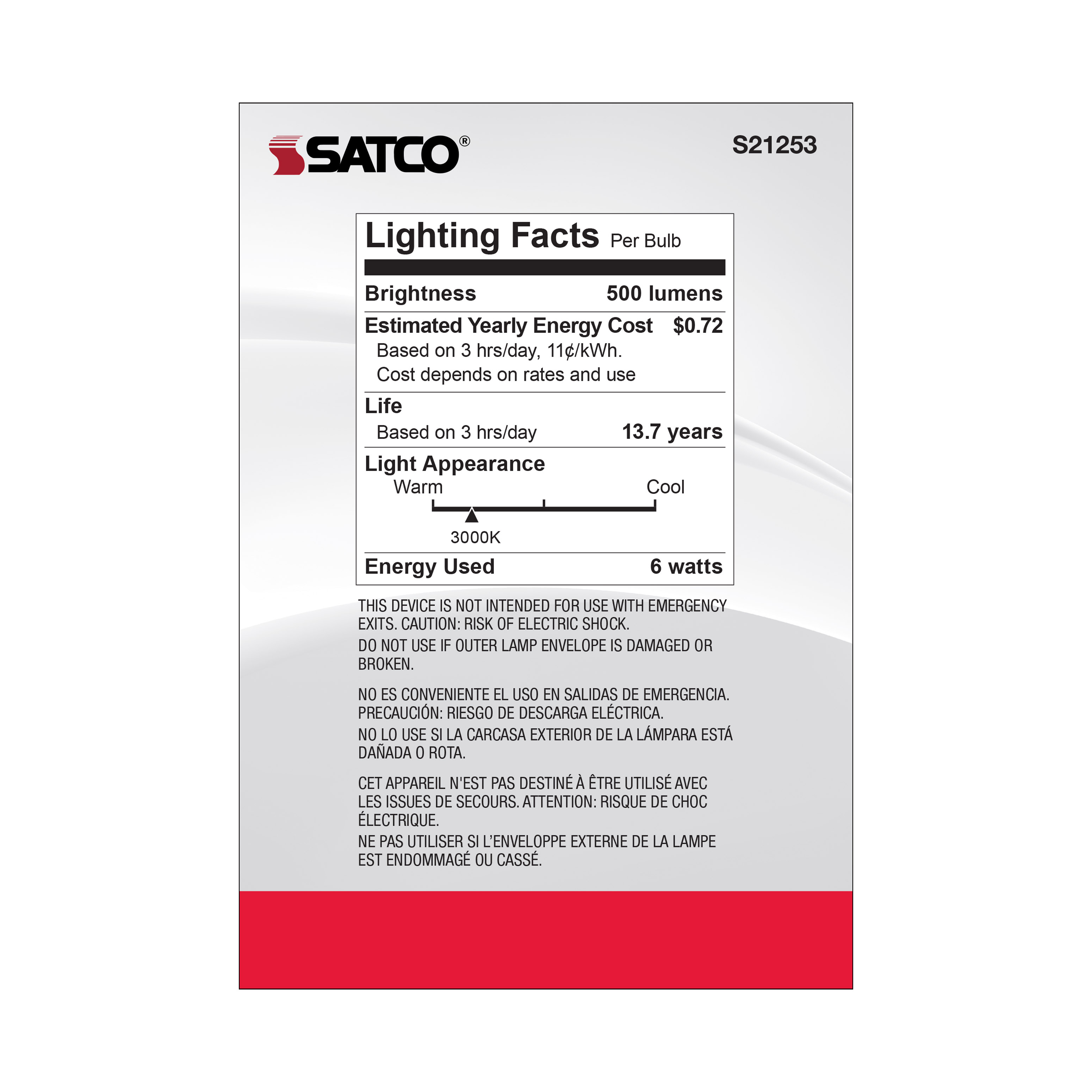 6G40/CL/LED/E26/930/120V - S21253