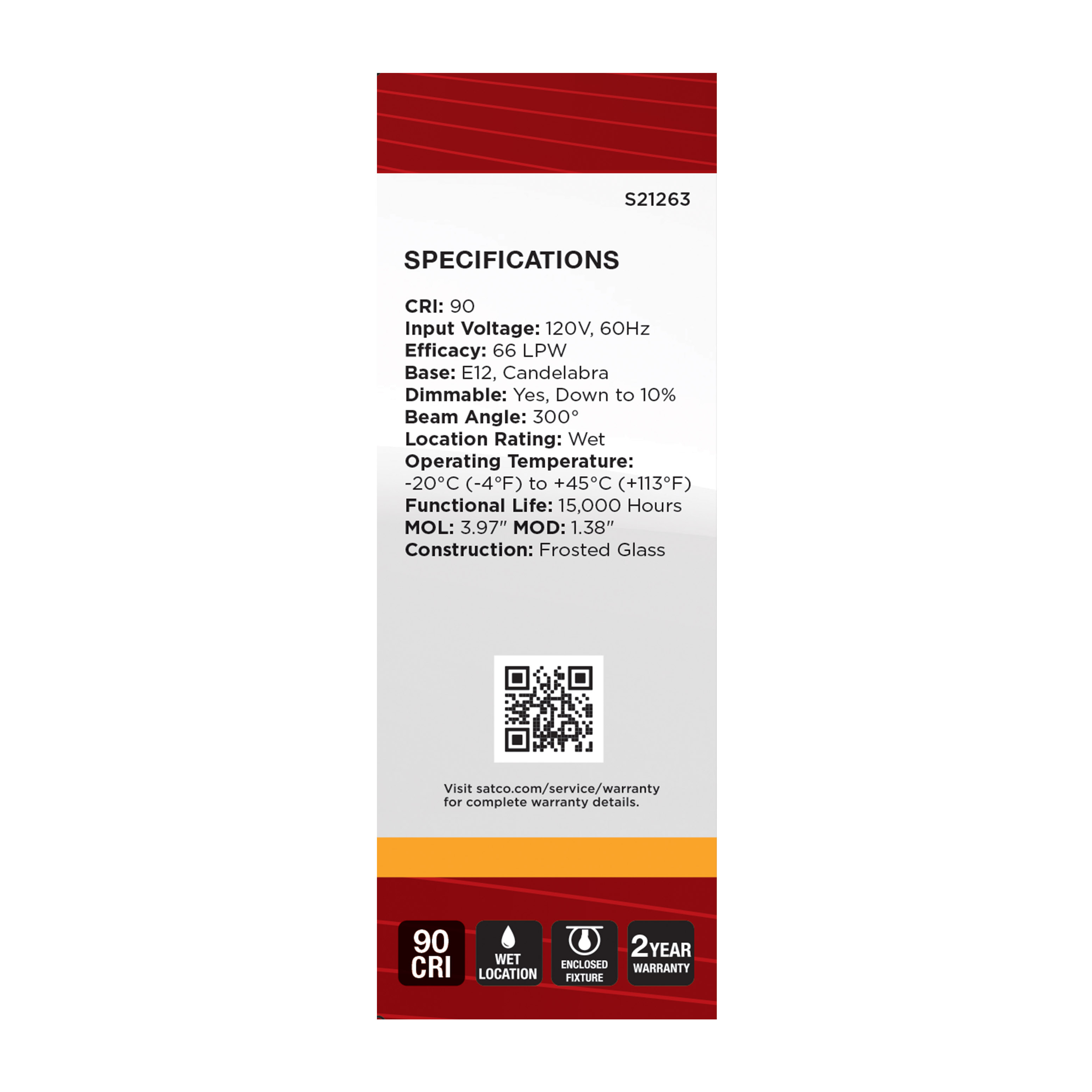 3B11/LED/927/FR/120V/E12 - S21263