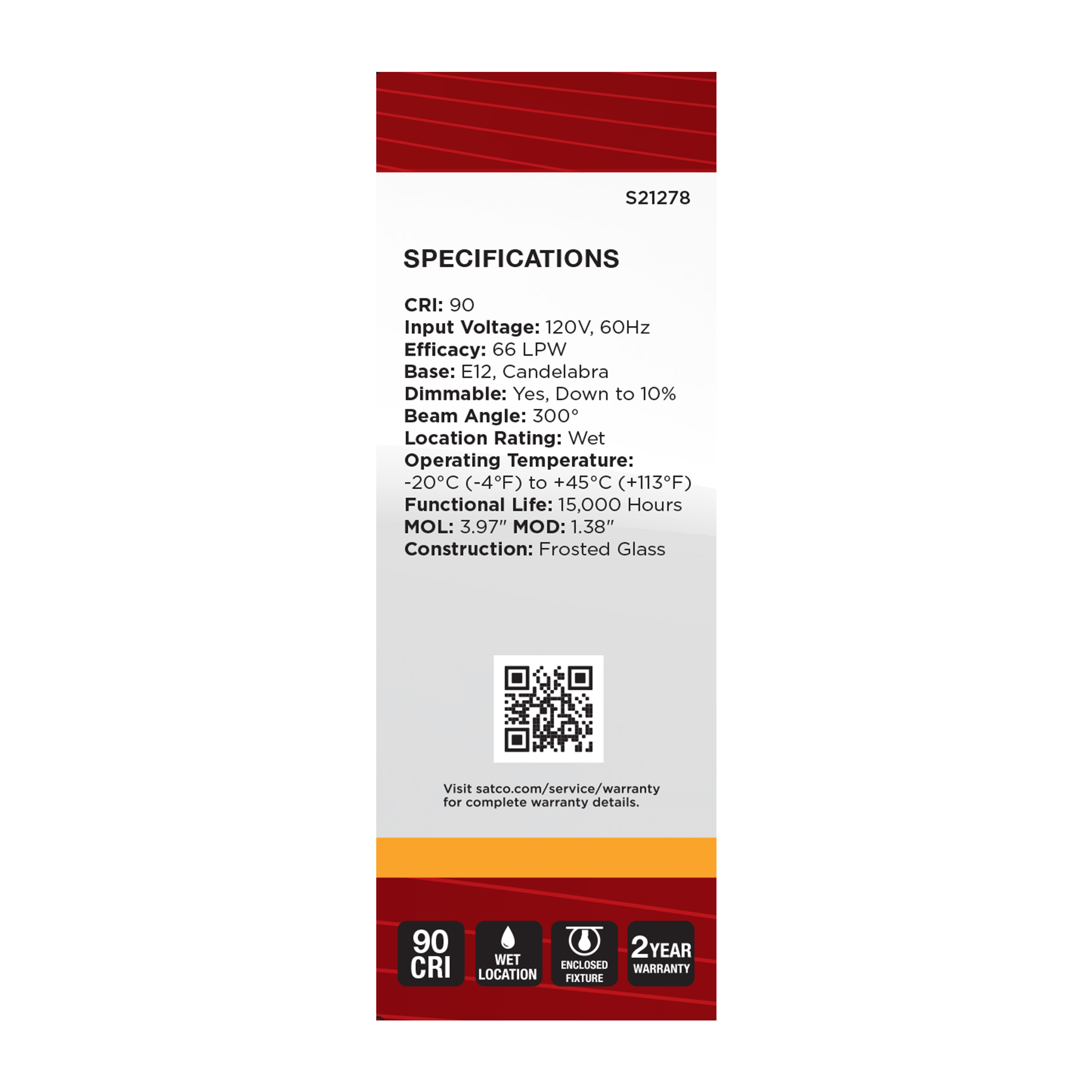 5.5B11/LED/927/FR/120V/E12 - S21278