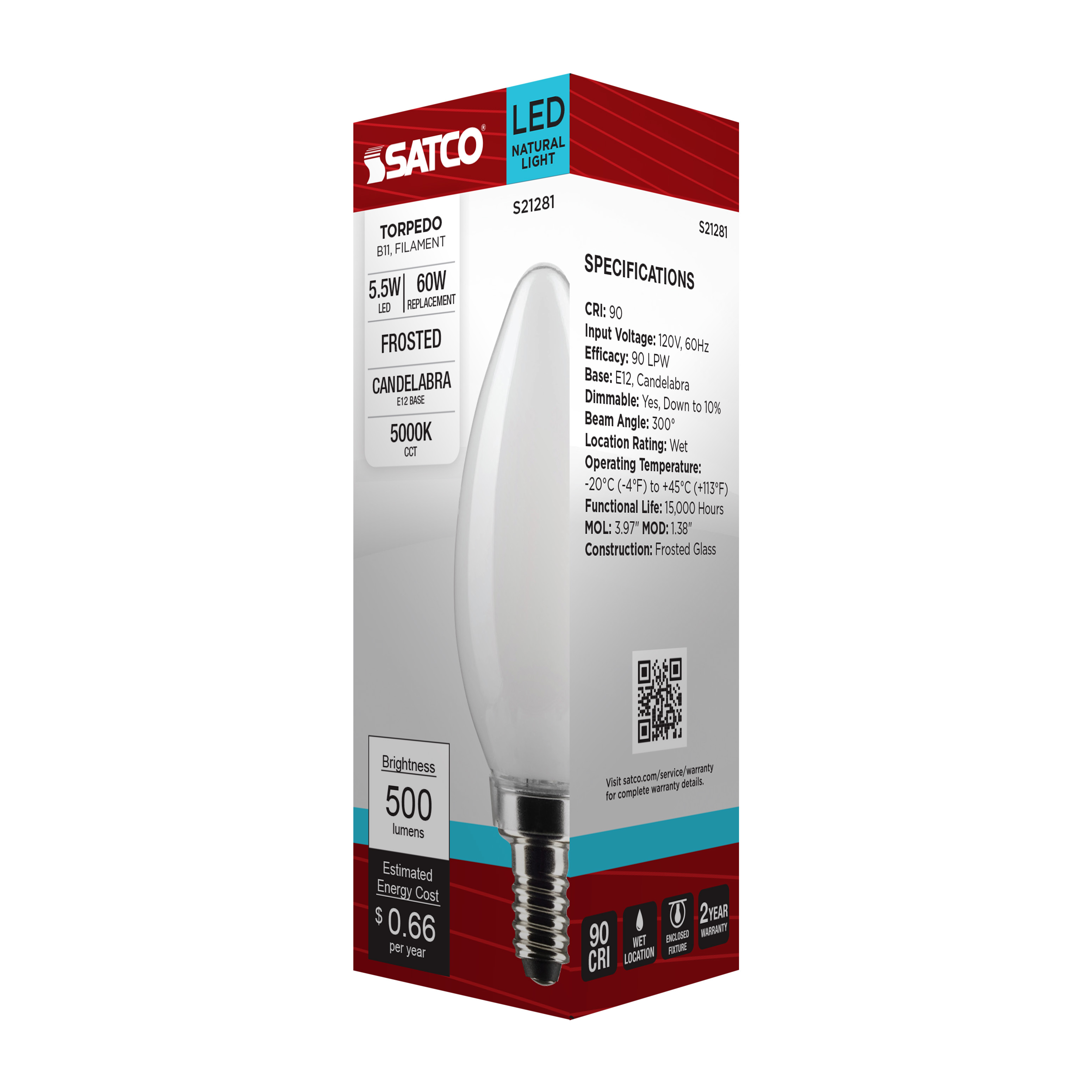 5.5B11/LED/950/FR/120V/E12 - S21281