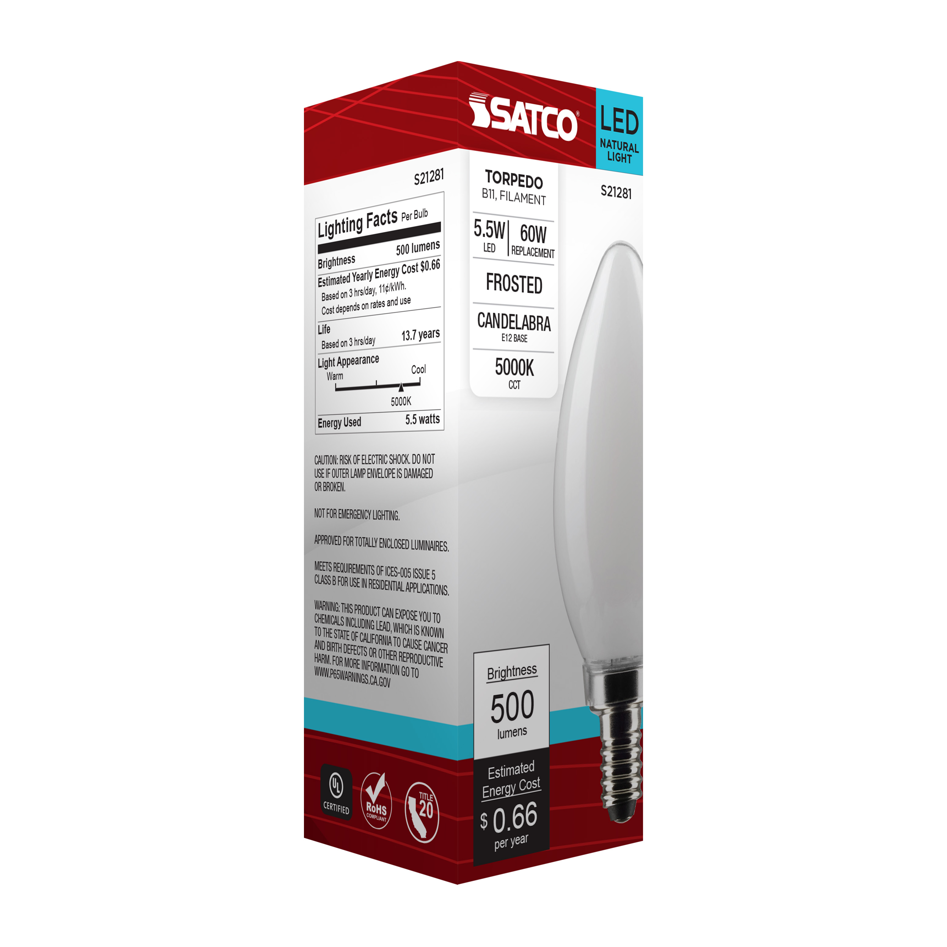 5.5B11/LED/950/FR/120V/E12 - S21281